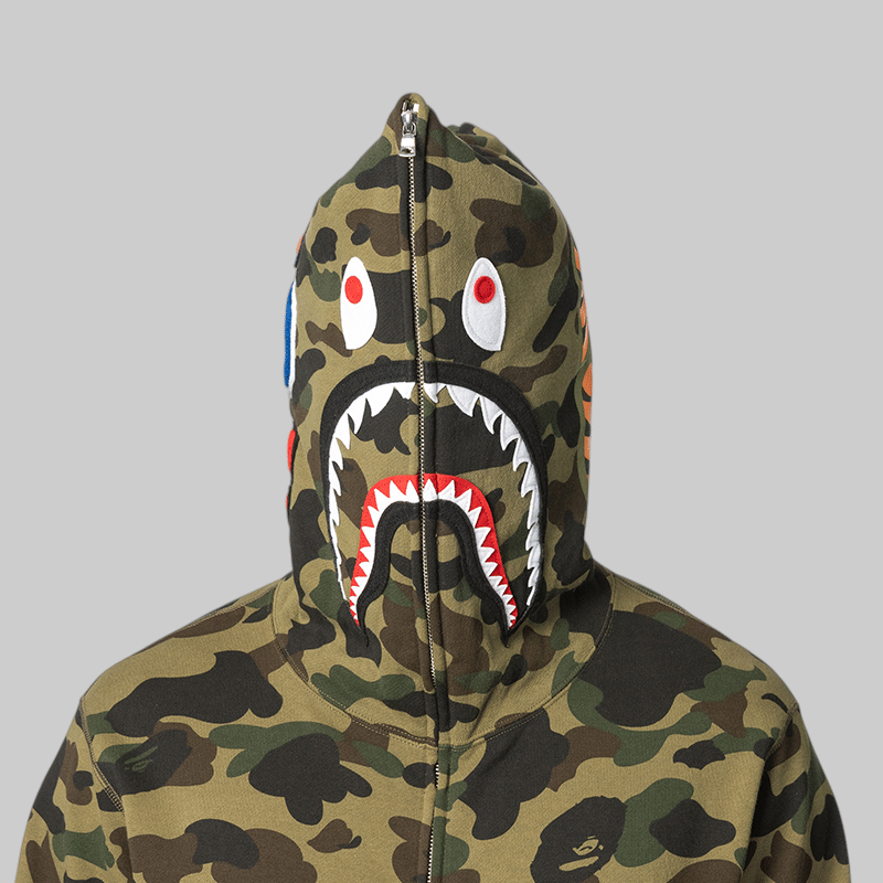 A Bathing Ape® 1st Camo Shark Full Zip Hoodie - Green