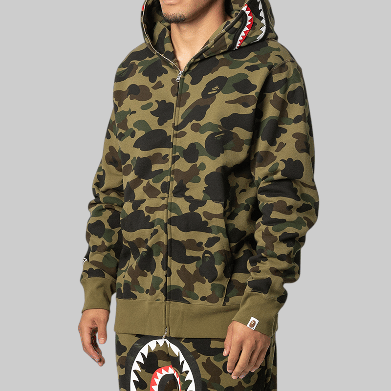 A Bathing Ape® 1st Camo Shark Full Zip Hoodie - Green