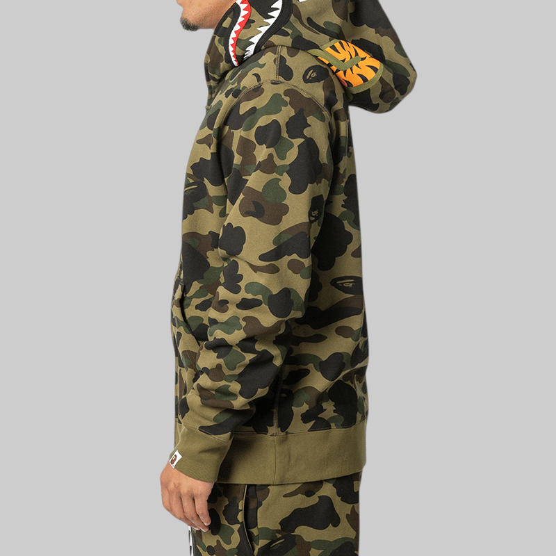 A Bathing Ape® 1st Camo Shark Full Zip Hoodie - Green