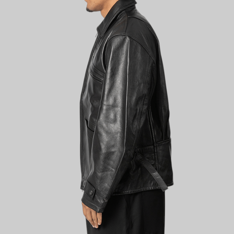 Y-3 Leather Blouson Jacket - Black