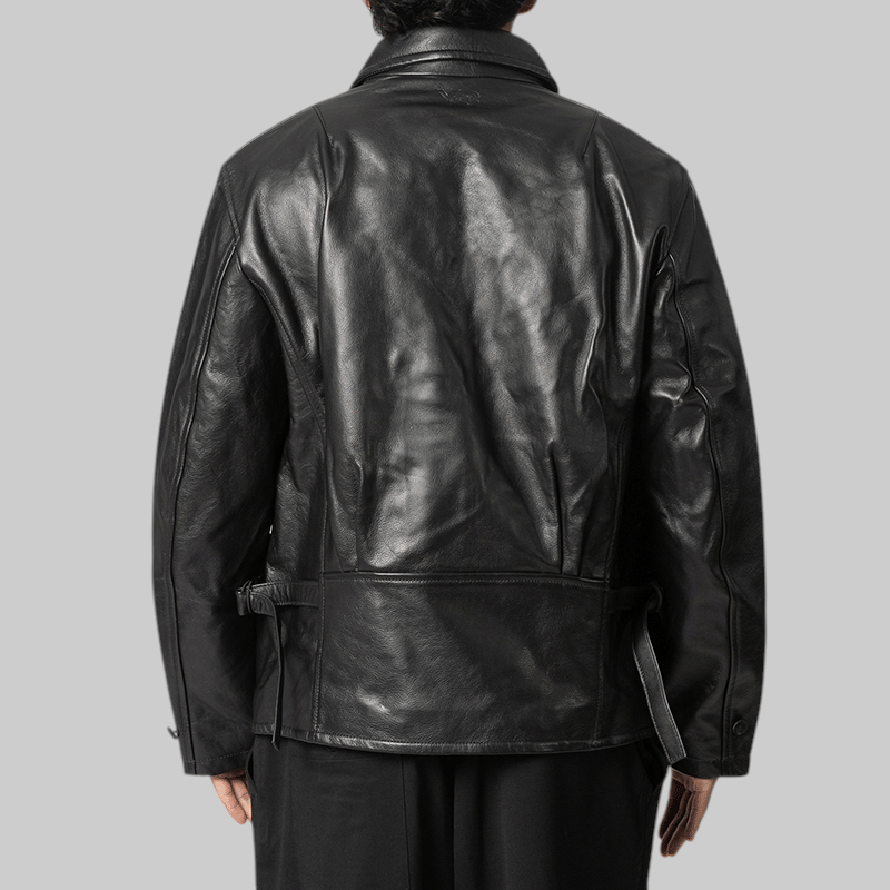 Y-3 Leather Blouson Jacket - Black