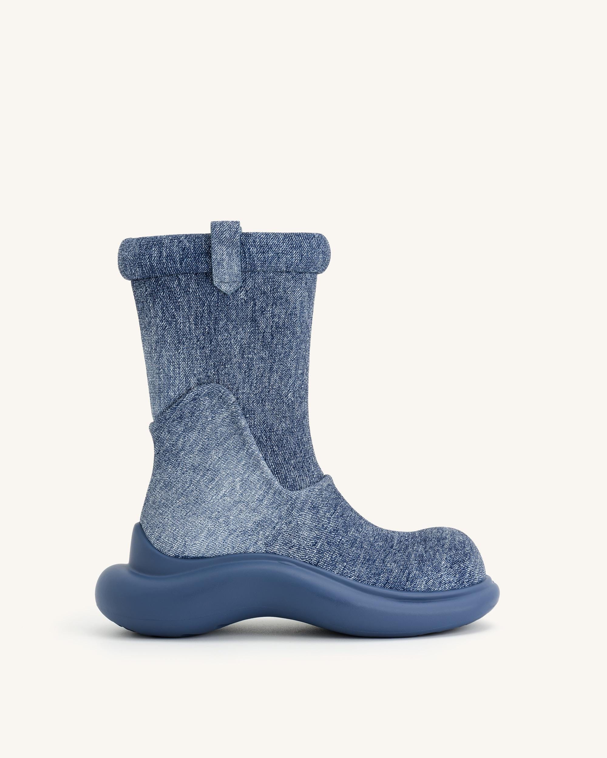 Jw Pei Zoie Denim Embossed Rain Boot Blue