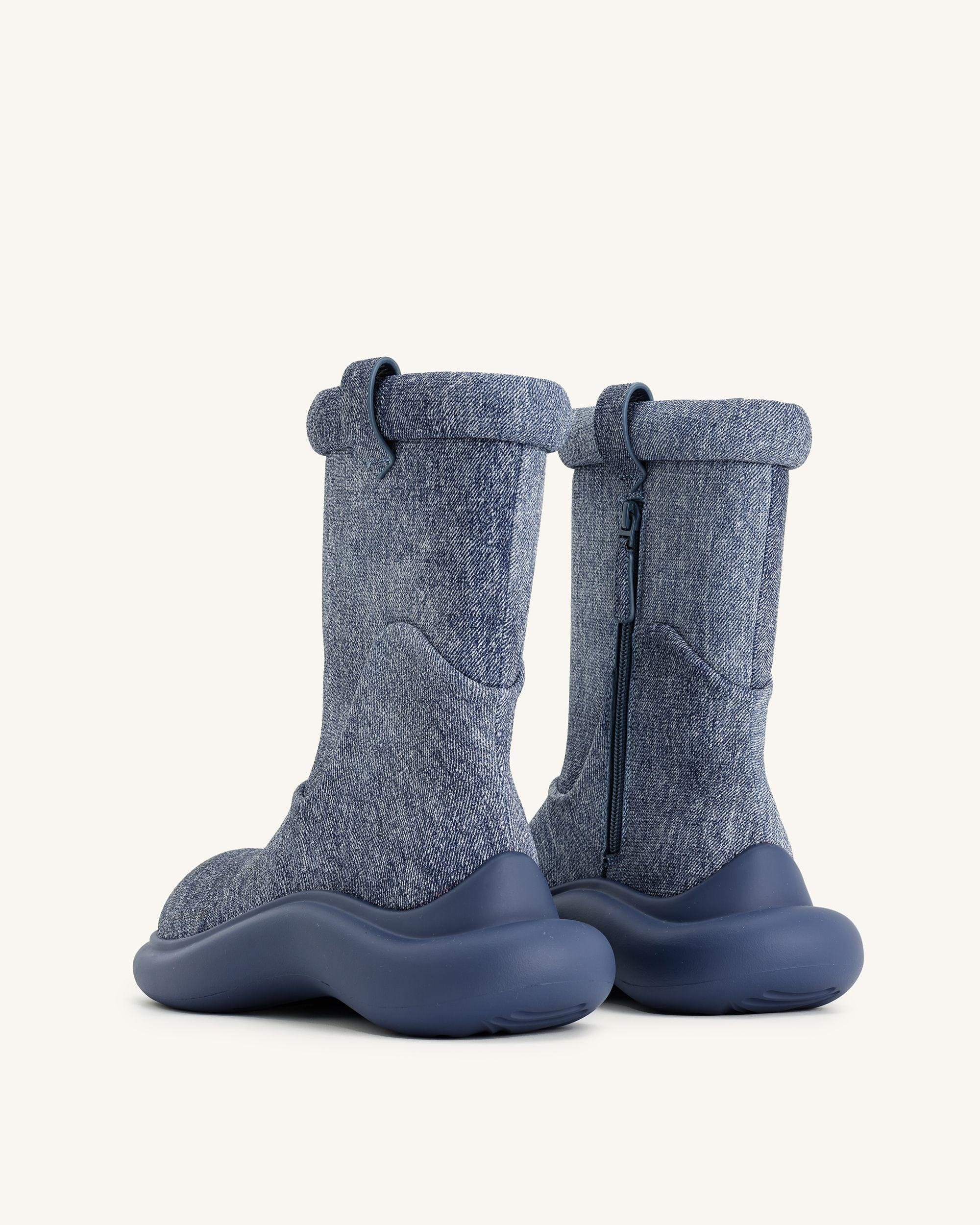 Jw Pei Zoie Denim Embossed Rain Boot Blue