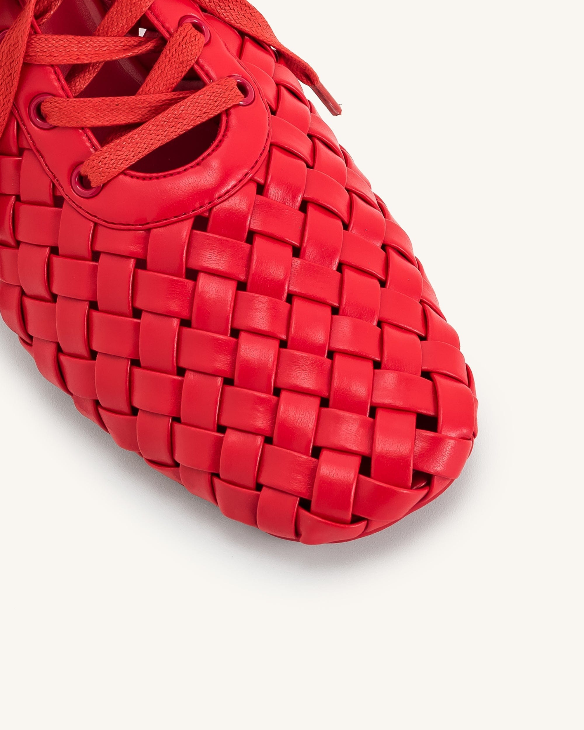Jw Pei Kayla Weave Strap Flat Shoes Red