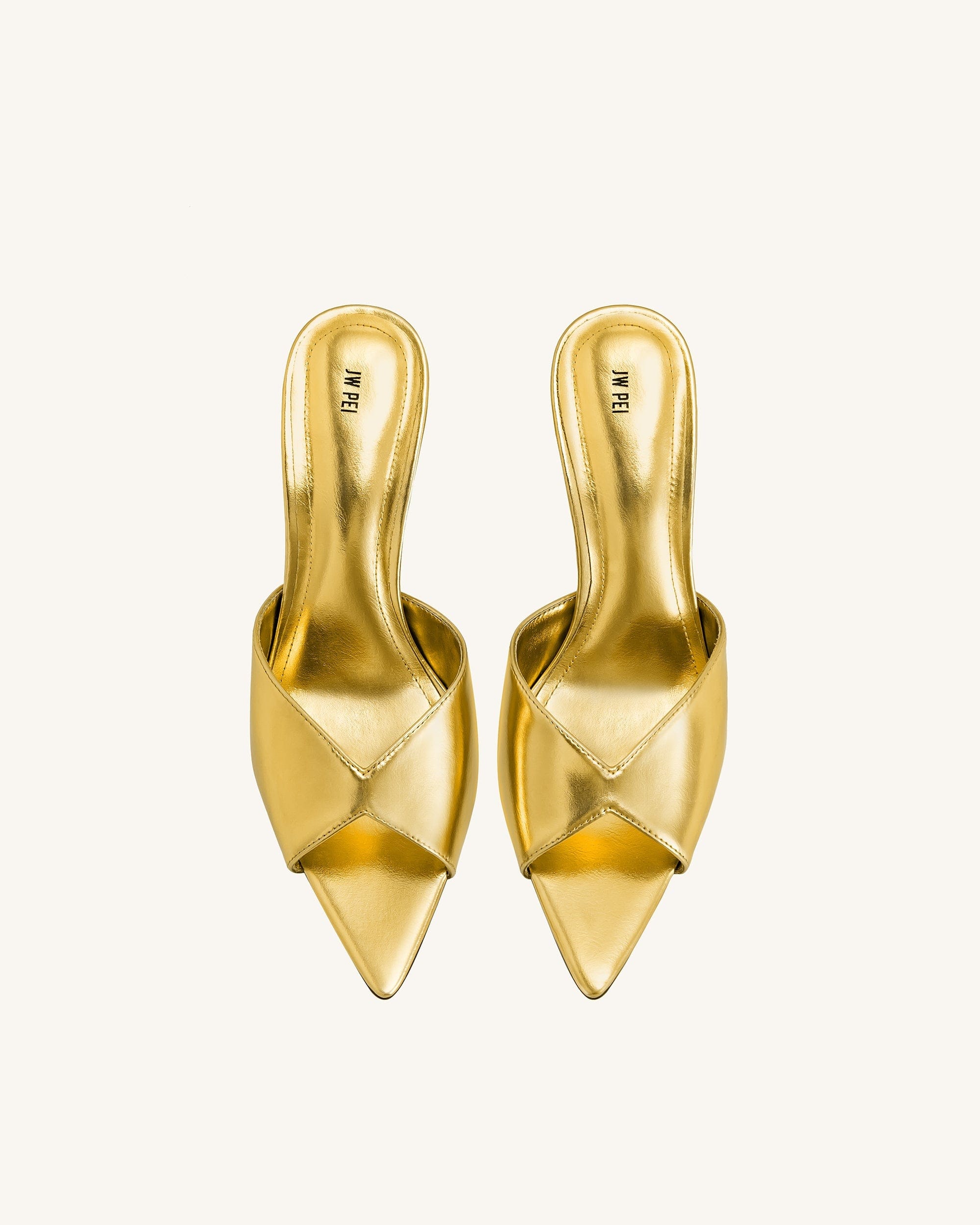 Jw Pei Ellie Sphere Heel Mules Gold