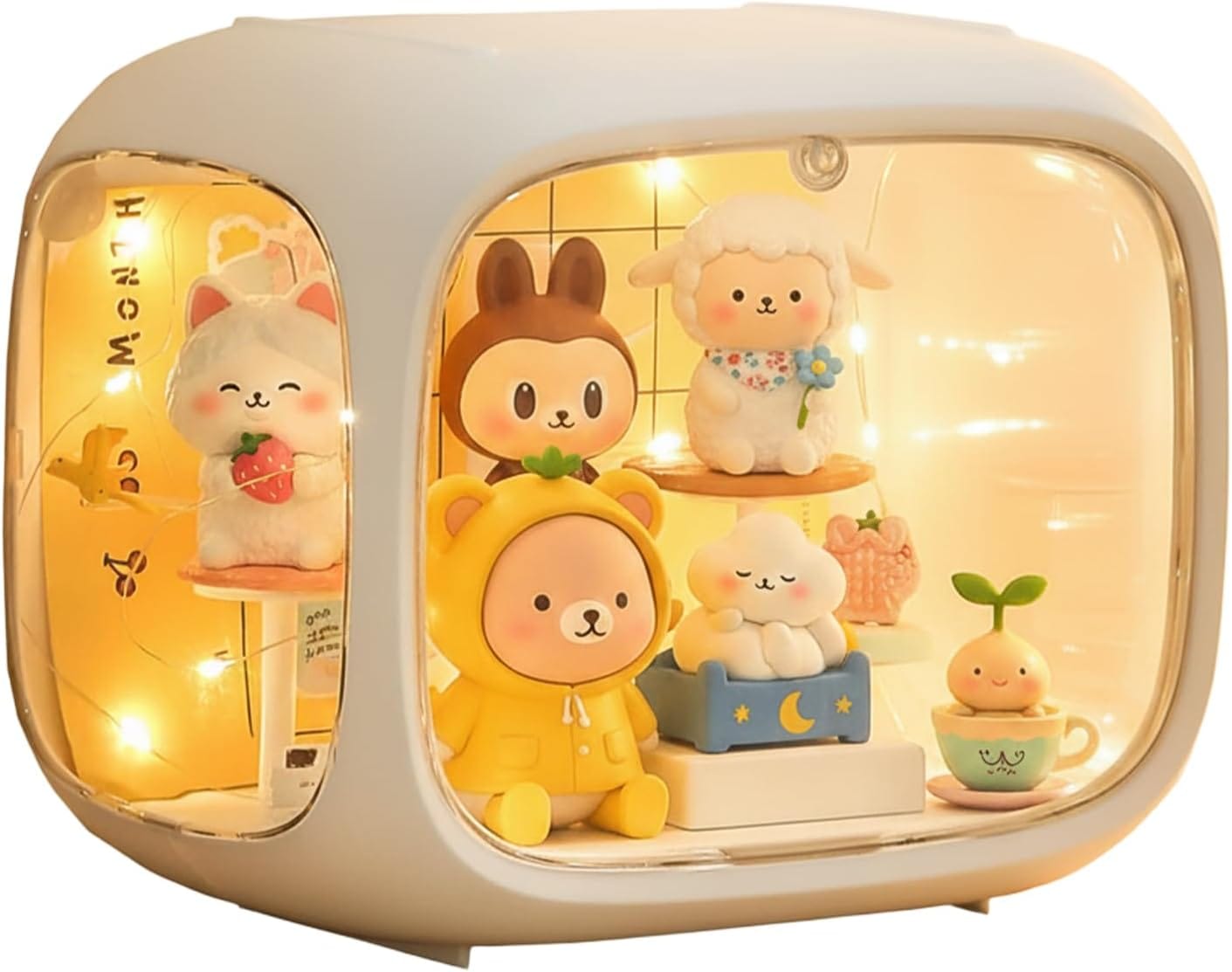 Labubu Shop Labubu Display Case with Light – Adjustable Acrylic Display Box for Figures
