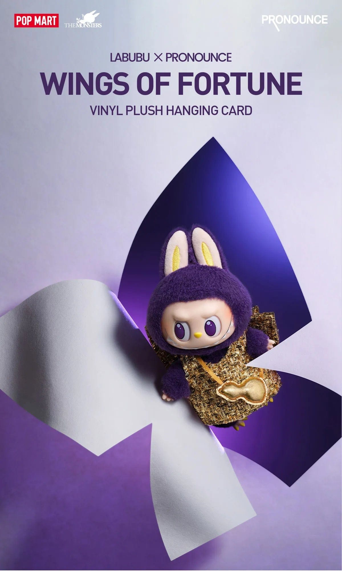 Popmart Pop Mart Labubu x Pronounce Wings of Fortune Vinyl Plush - 100% Authentic