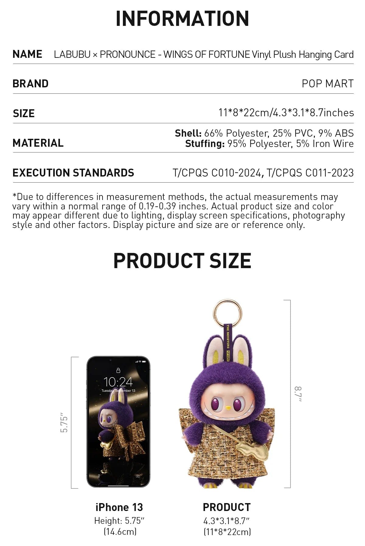 Popmart Pop Mart Labubu x Pronounce Wings of Fortune Vinyl Plush - 100% Authentic