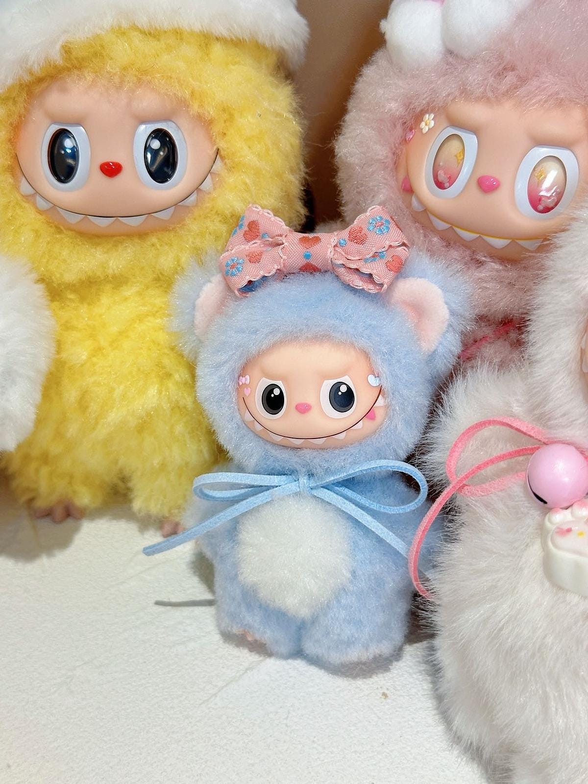 Handmade Mini Bear Baby Labubu Plush – Kawaii Blue Custom Doll, Cute Collectible Gift
