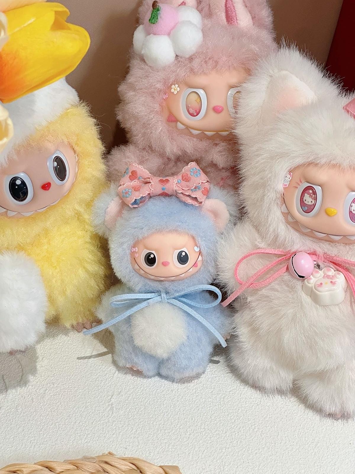 Handmade Mini Bear Baby Labubu Plush – Kawaii Blue Custom Doll, Cute Collectible Gift