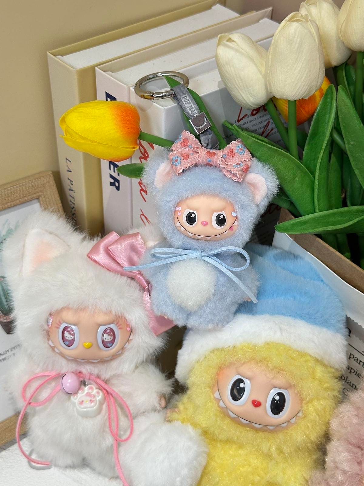 Handmade Mini Bear Baby Labubu Plush – Kawaii Blue Custom Doll, Cute Collectible Gift