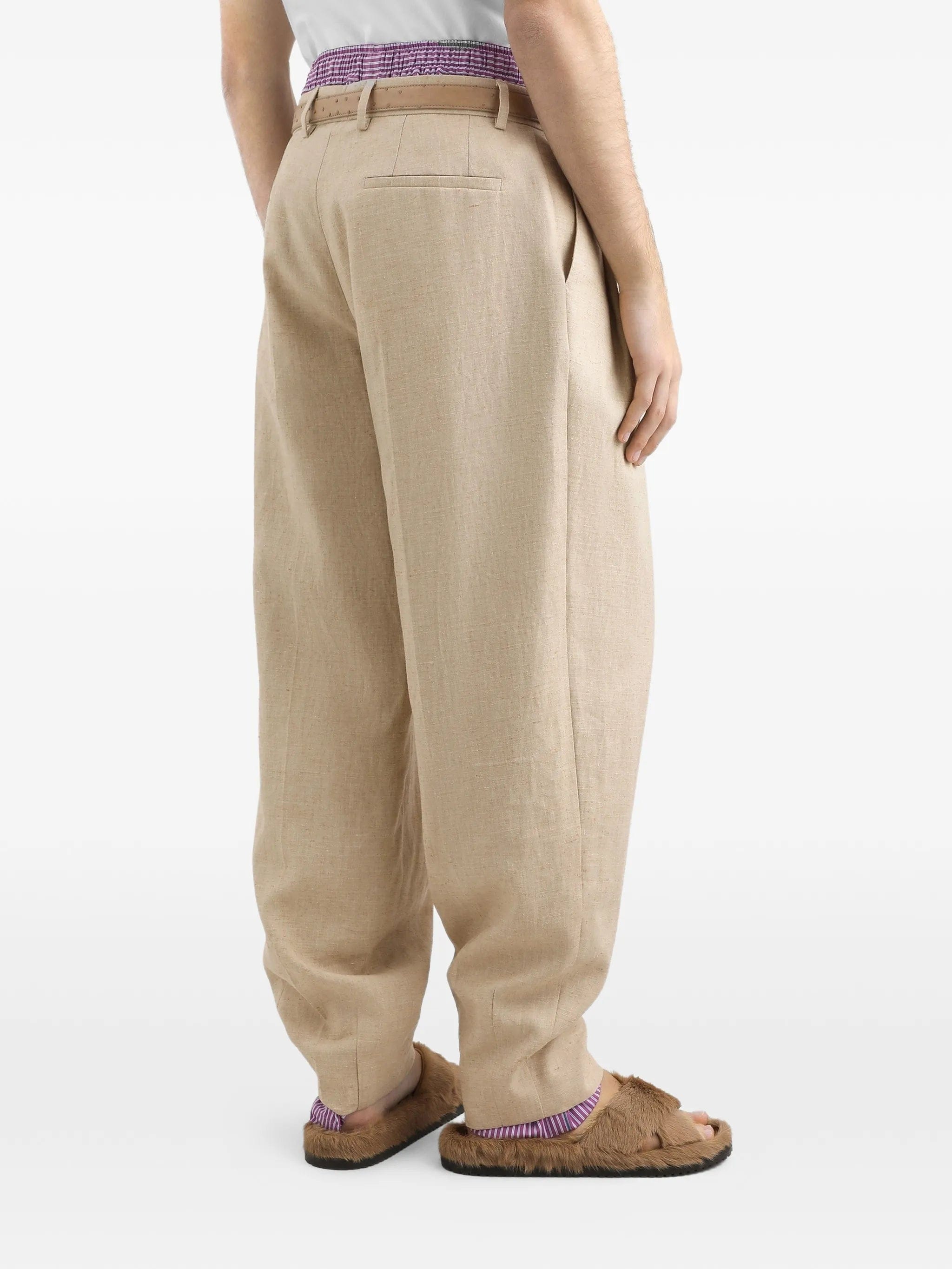Dolce & Gabbana hemp and silk trousers with tweed effect