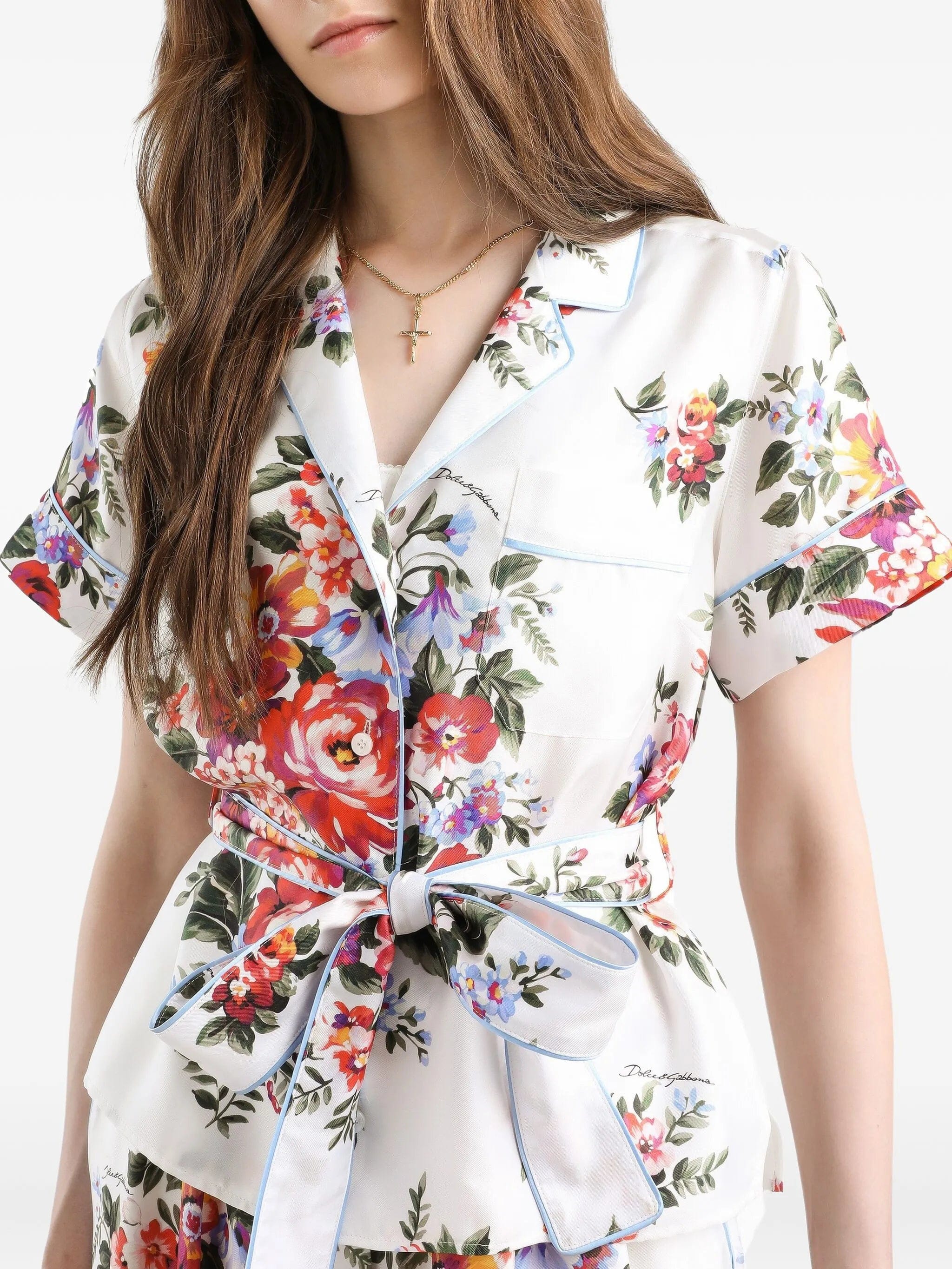 Dolce & Gabbana floral - print silk shirt