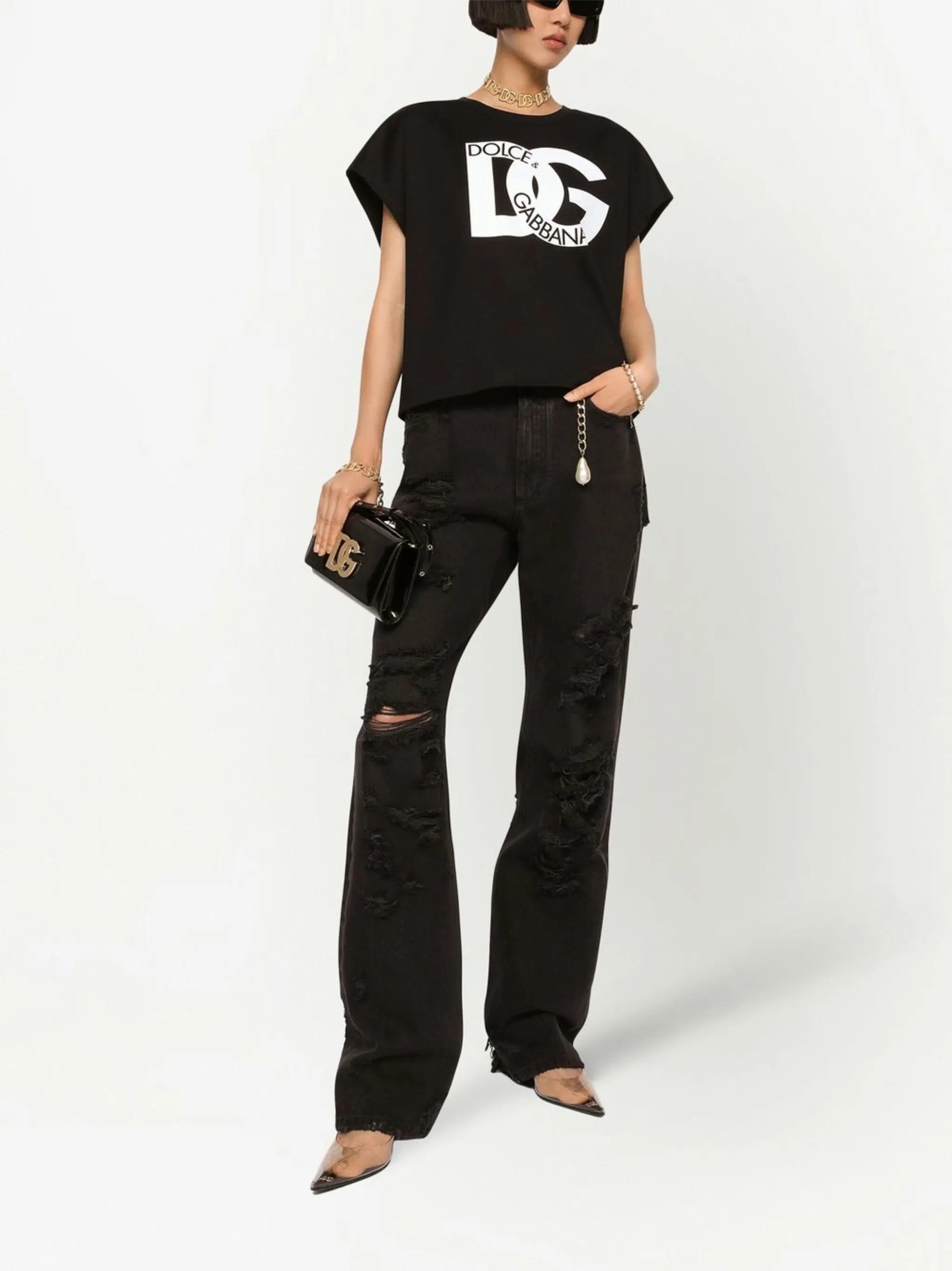 Dolce & Gabbana distressed flared jeans