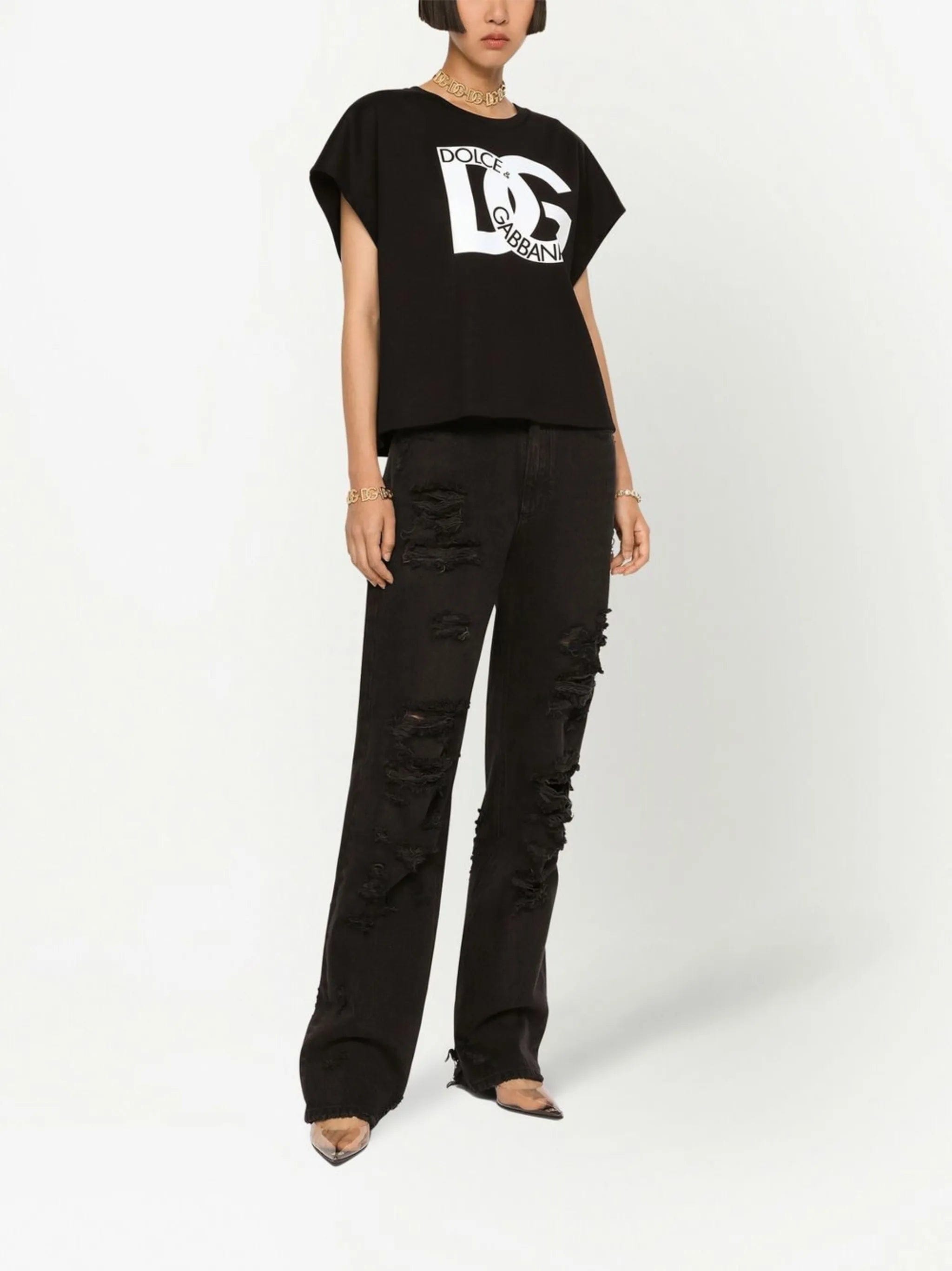 Dolce & Gabbana distressed flared jeans