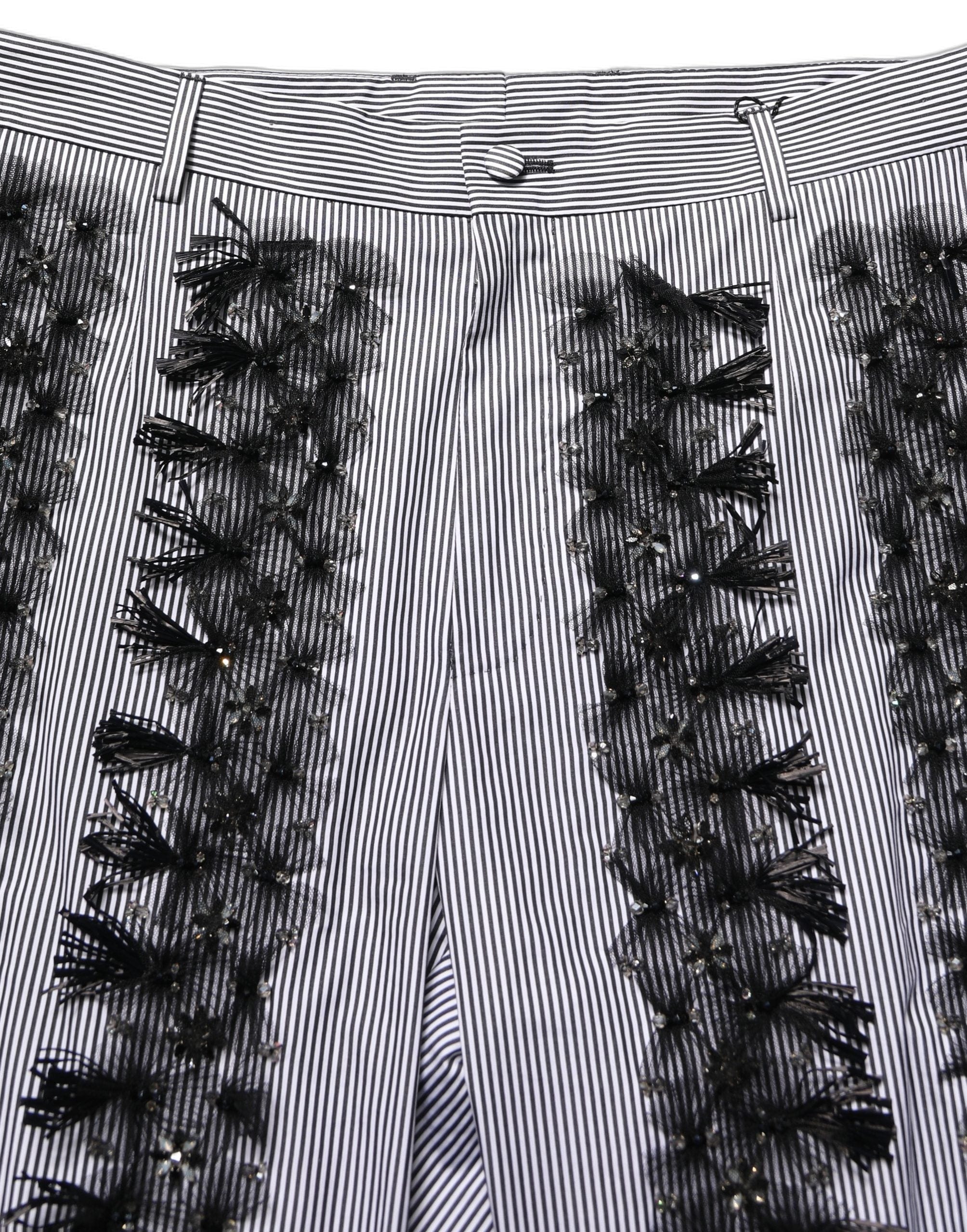 Dolce & Gabbana Pinstripe Embellished Trouser Men's Pants