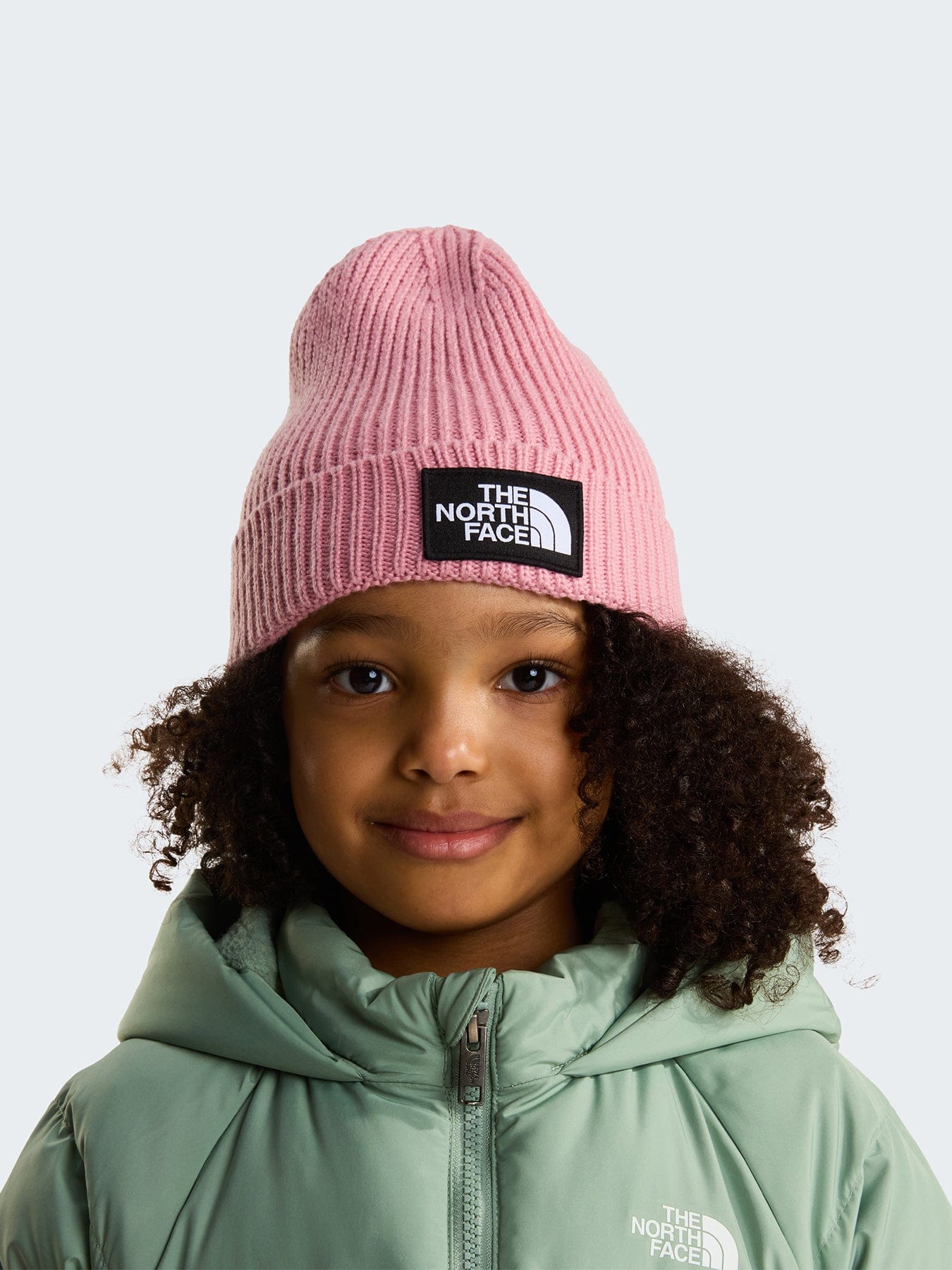 The North Face Kids' Logo Box Cuffed Beanie Pink