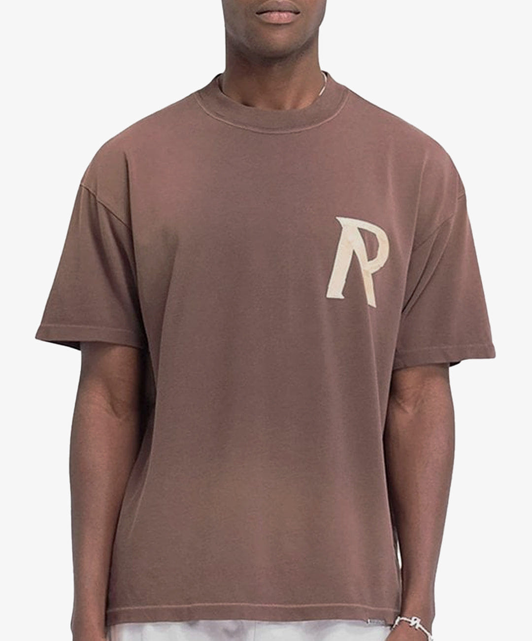 REPRESENT | MASKING TAPE INITIAL T - SHIRT { BROWN