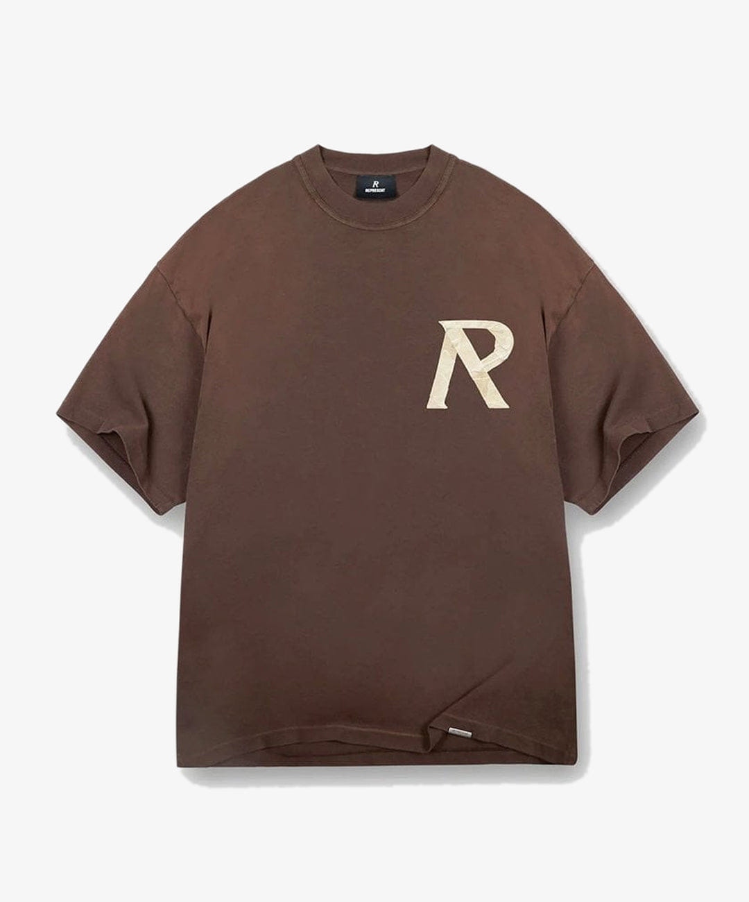 REPRESENT | MASKING TAPE INITIAL T - SHIRT { BROWN