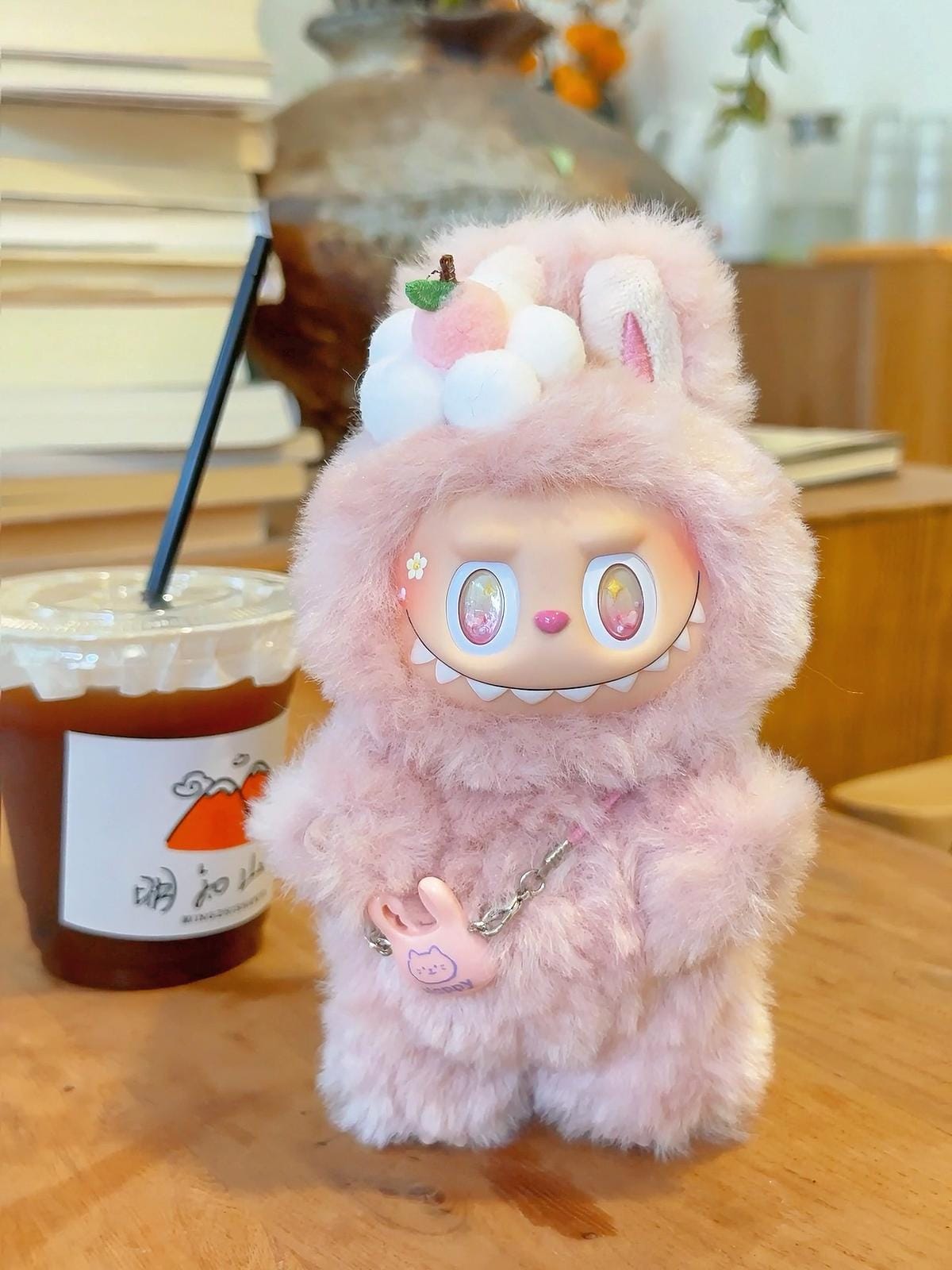 HANDMADE Spring Blossom Labubu – Handmade Pink Bunny Plush