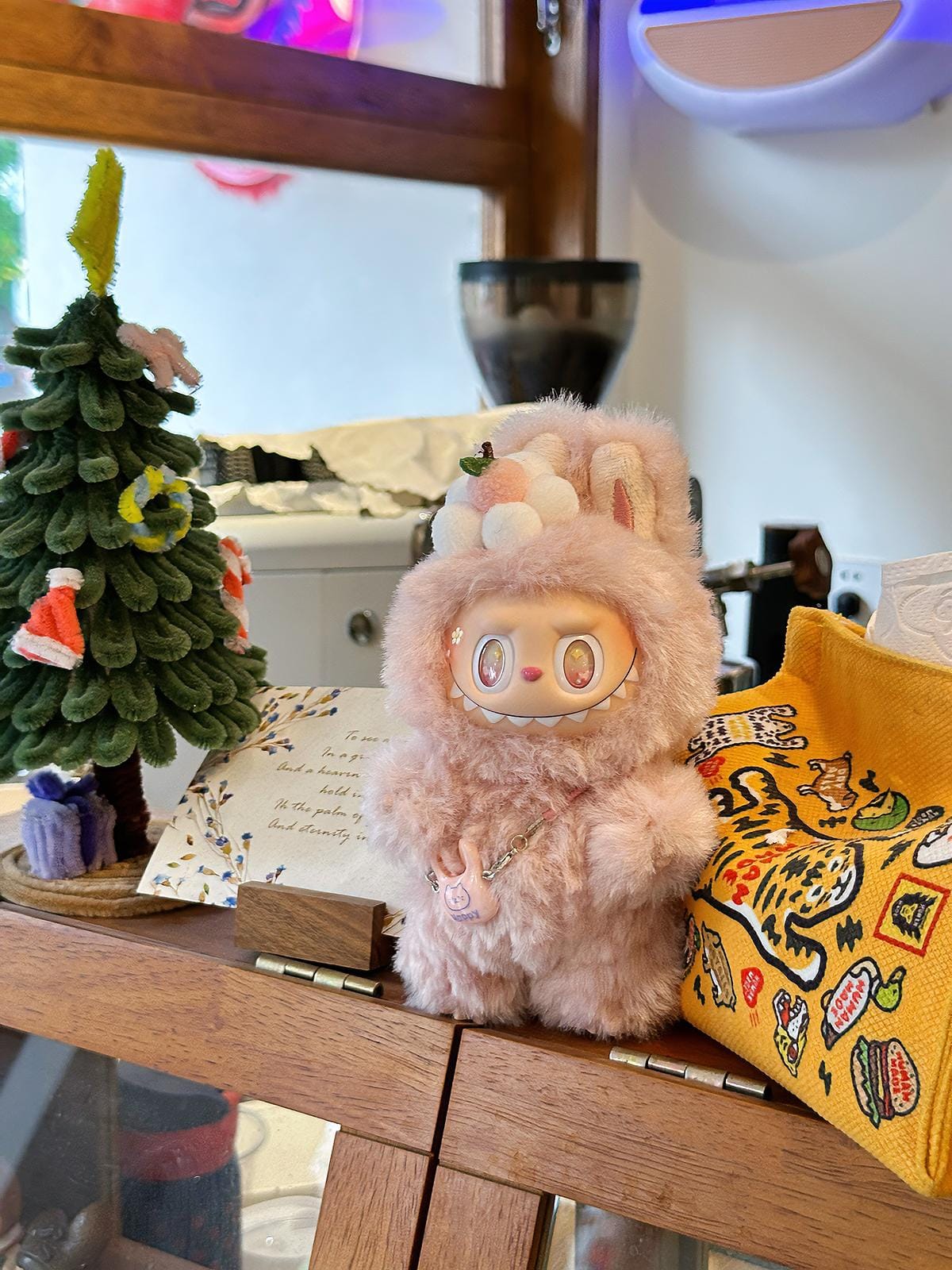 HANDMADE Spring Blossom Labubu – Handmade Pink Bunny Plush