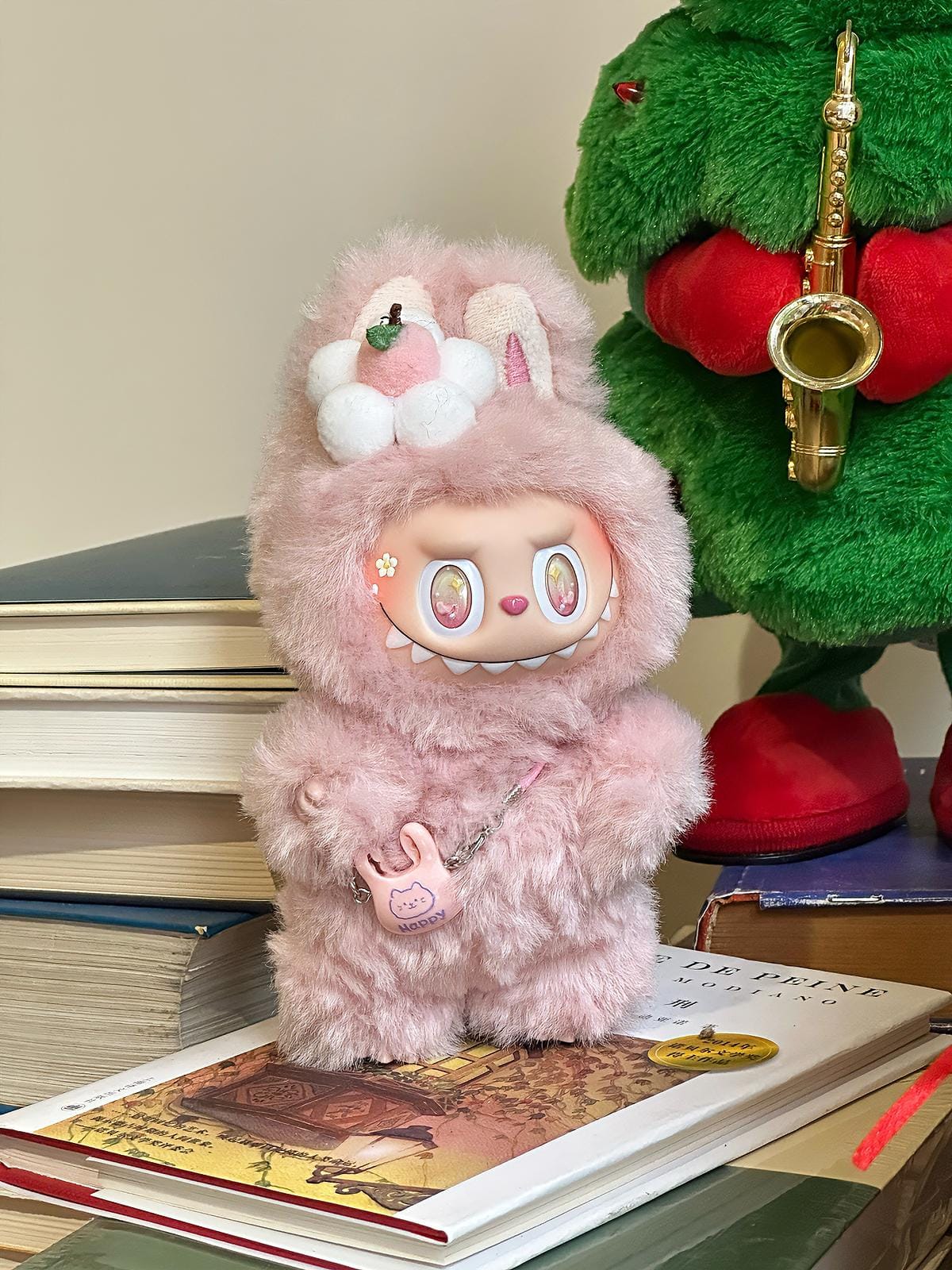 HANDMADE Spring Blossom Labubu – Handmade Pink Bunny Plush