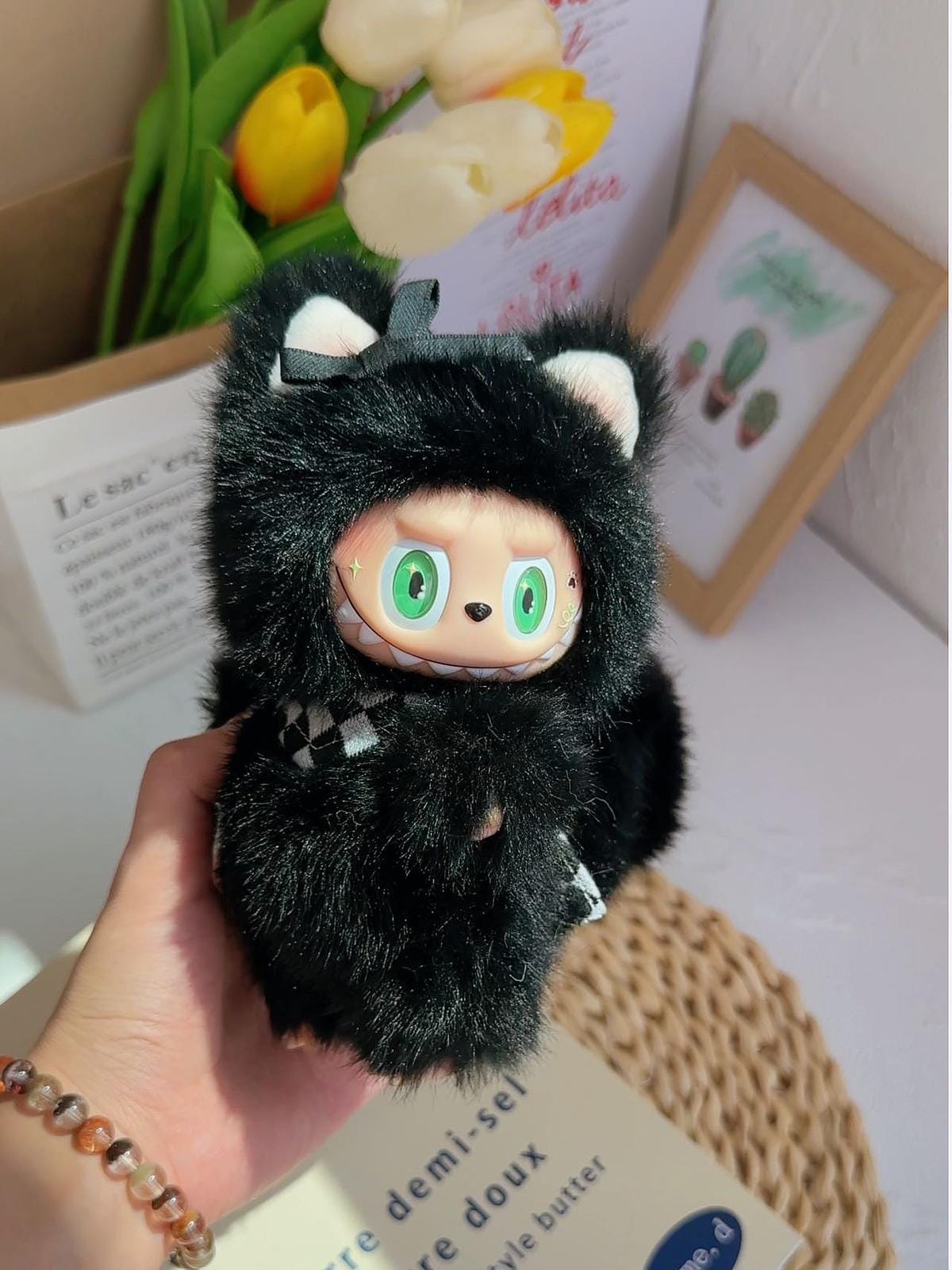 HANDMADE Black Cat Labubu – Handmade Plush Doll