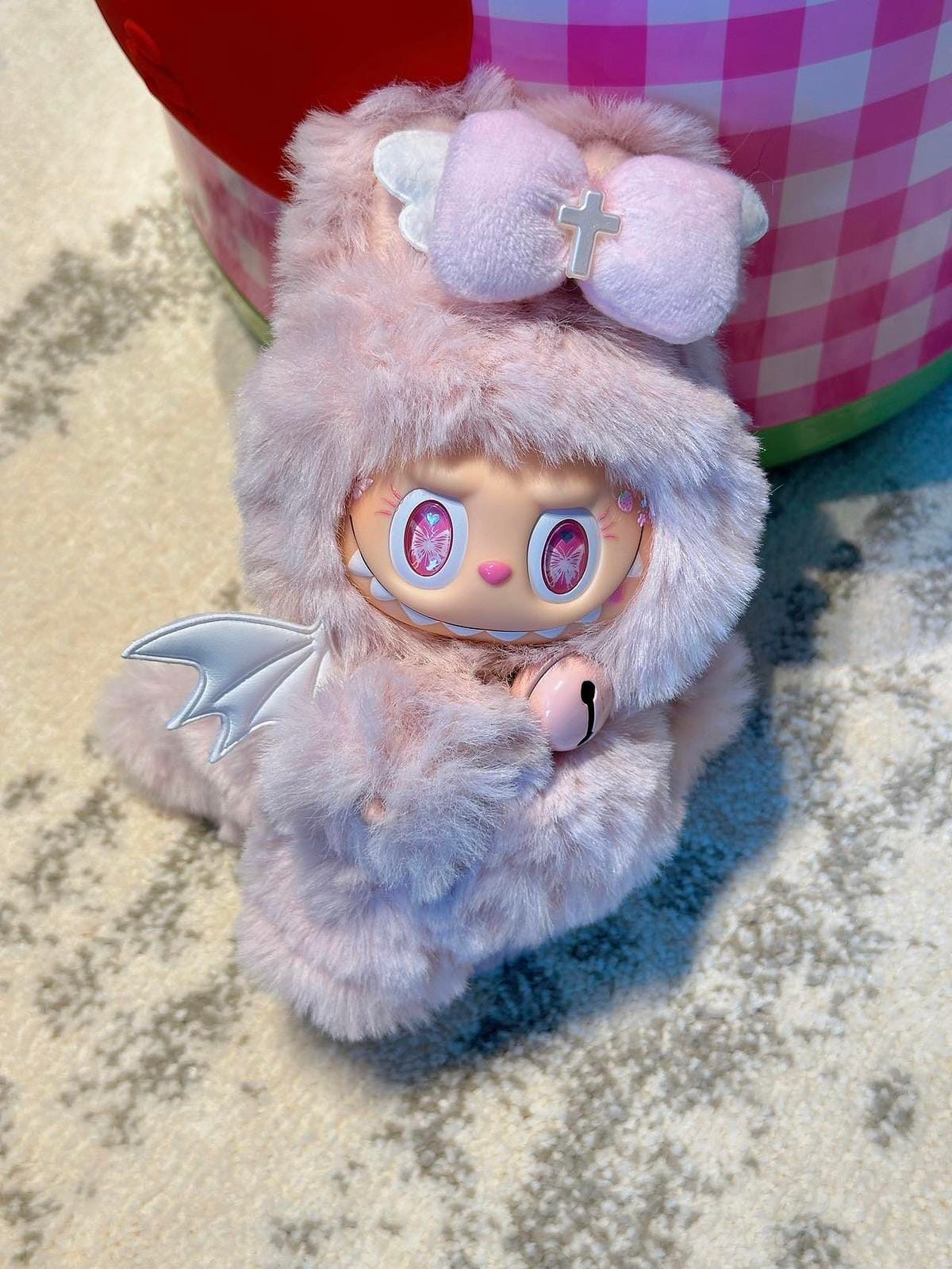 HANDMADE Pink Cupid Labubu – Handmade Plush Doll