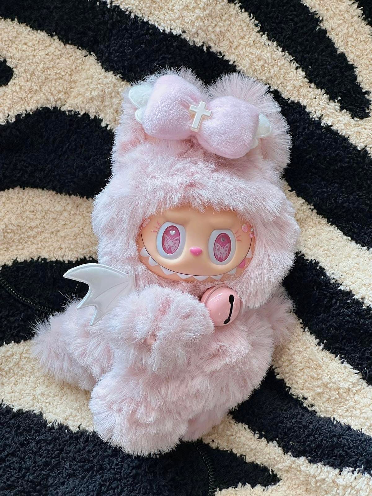HANDMADE Pink Cupid Labubu – Handmade Plush Doll