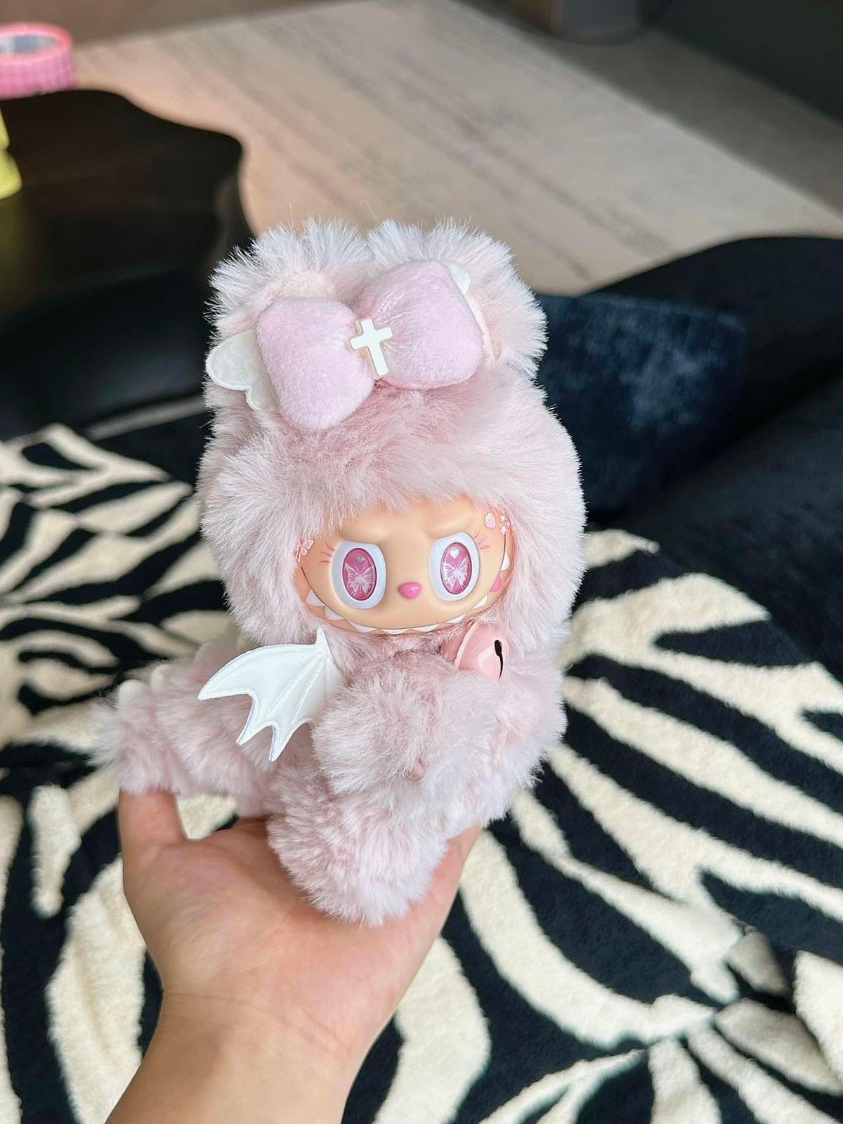 HANDMADE Pink Cupid Labubu – Handmade Plush Doll