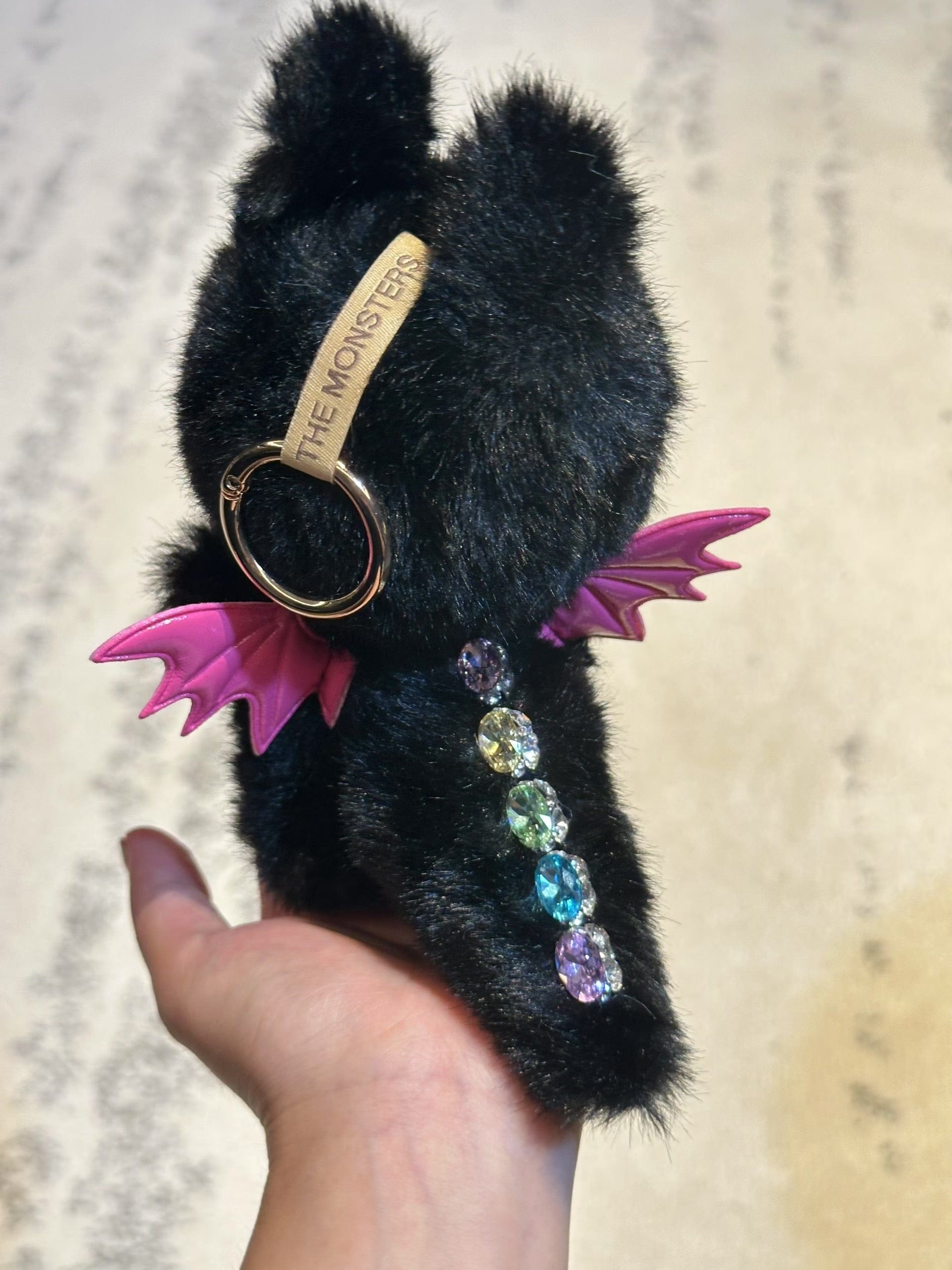 Handmade Black Diamond Dinosaur Labubu