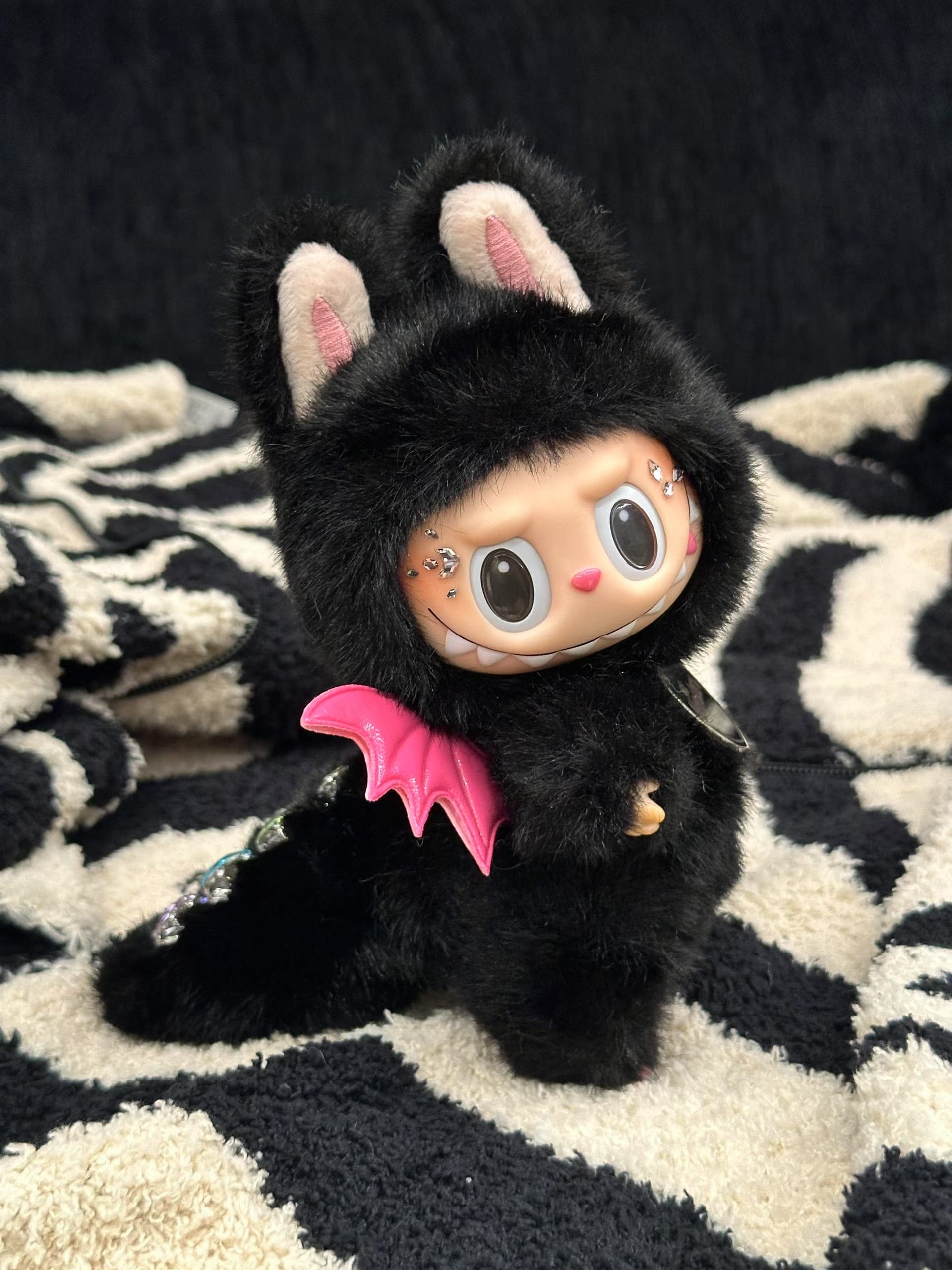 Handmade Black Diamond Dinosaur Labubu