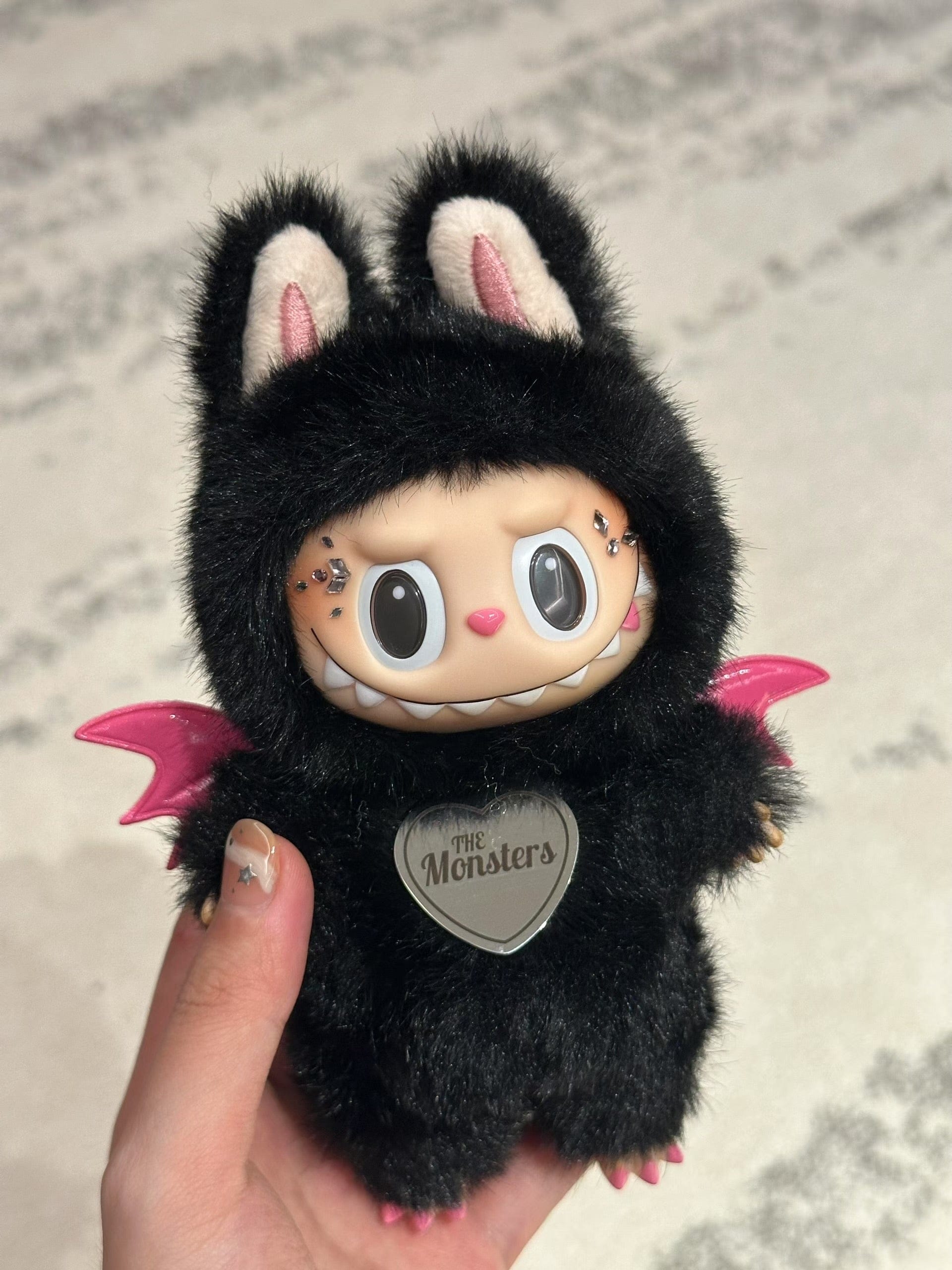 Handmade Black Diamond Dinosaur Labubu