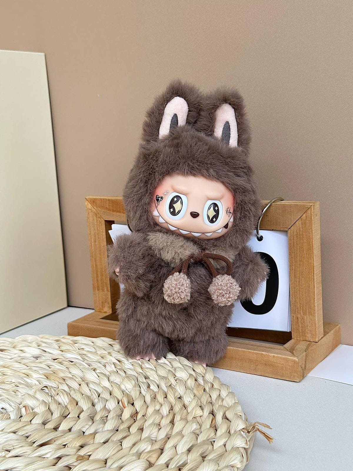 HANDMADE Mocha Cocoa Labubu – Handmade Plush Doll