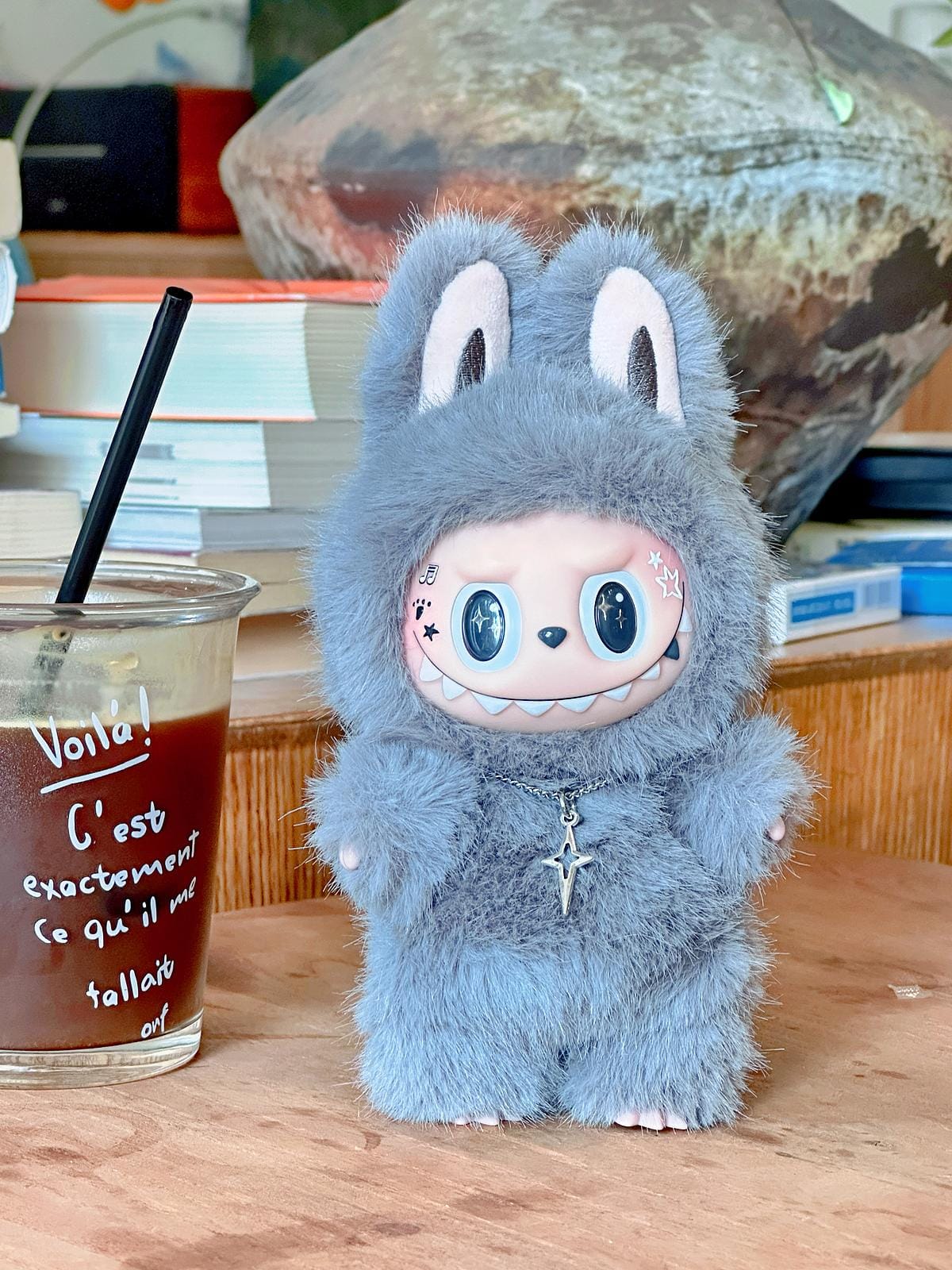 HANDMADE Little Wolf Pup Labubu – Handmade Gray Plush Doll
