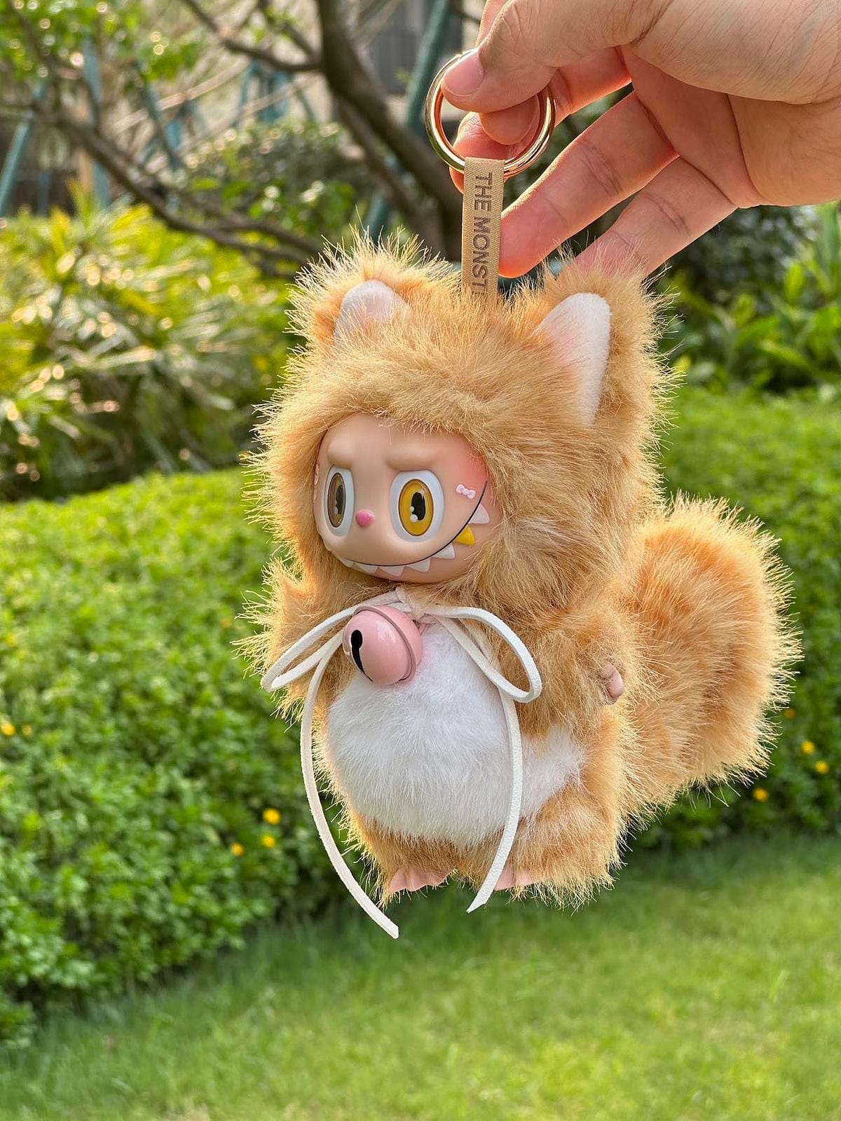 HANDMADE Golden Tabby Cat Labubu – Handmade Plush Doll