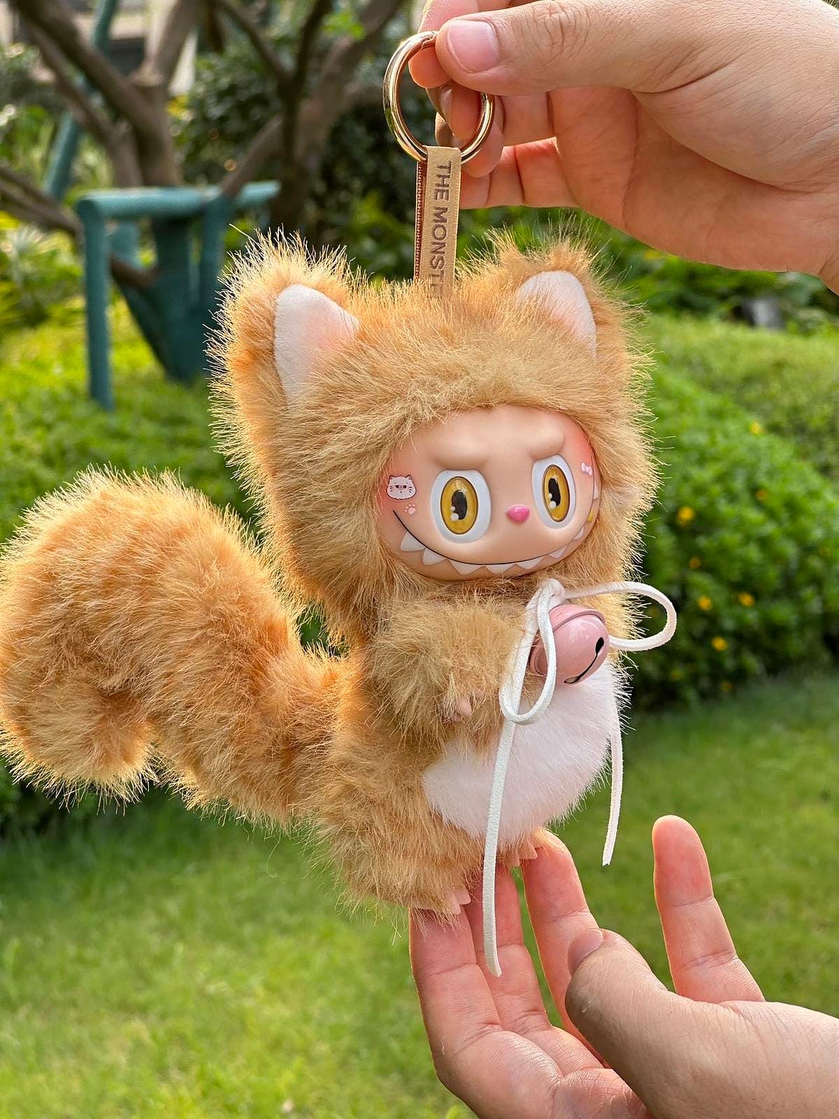HANDMADE Golden Tabby Cat Labubu – Handmade Plush Doll