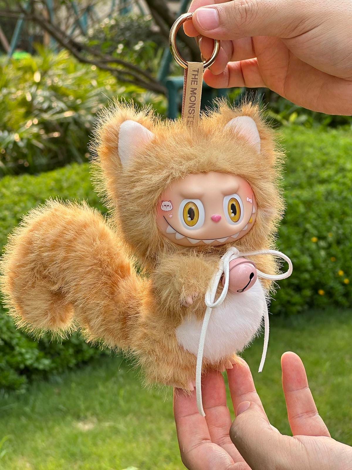 HANDMADE Golden Tabby Cat Labubu – Handmade Plush Doll