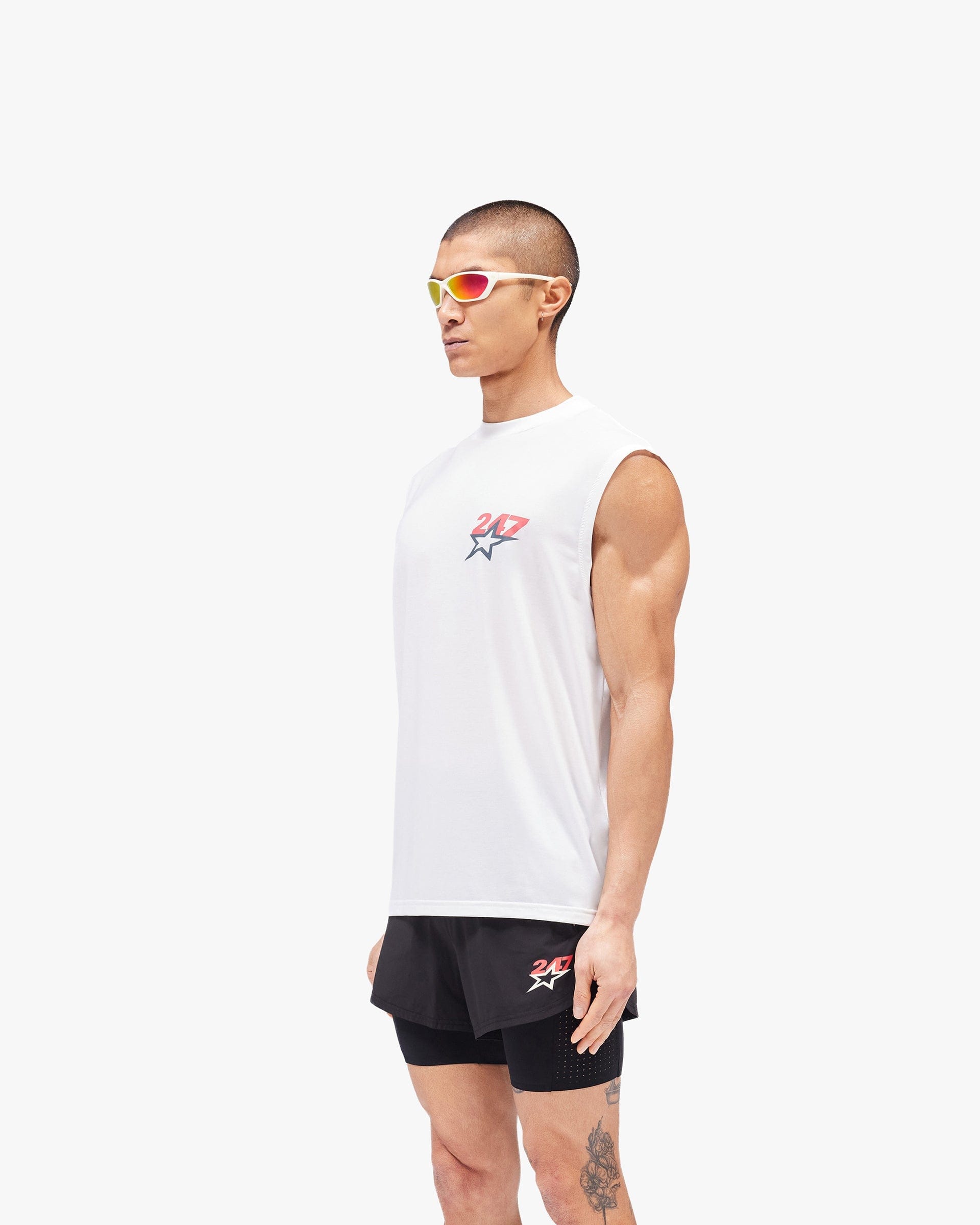 WHITE* Team 247 Star Tank - Flat White