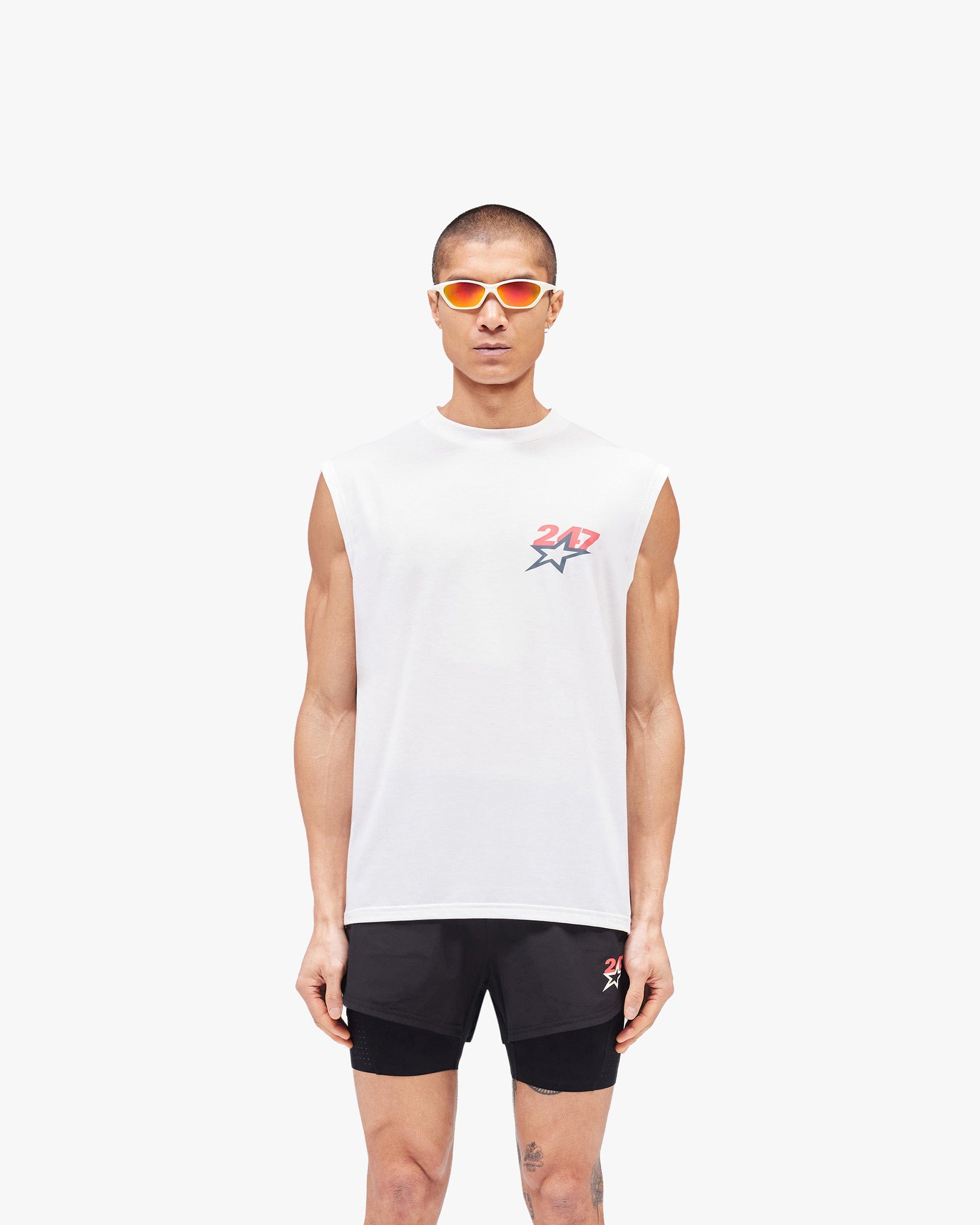 WHITE* Team 247 Star Tank - Flat White