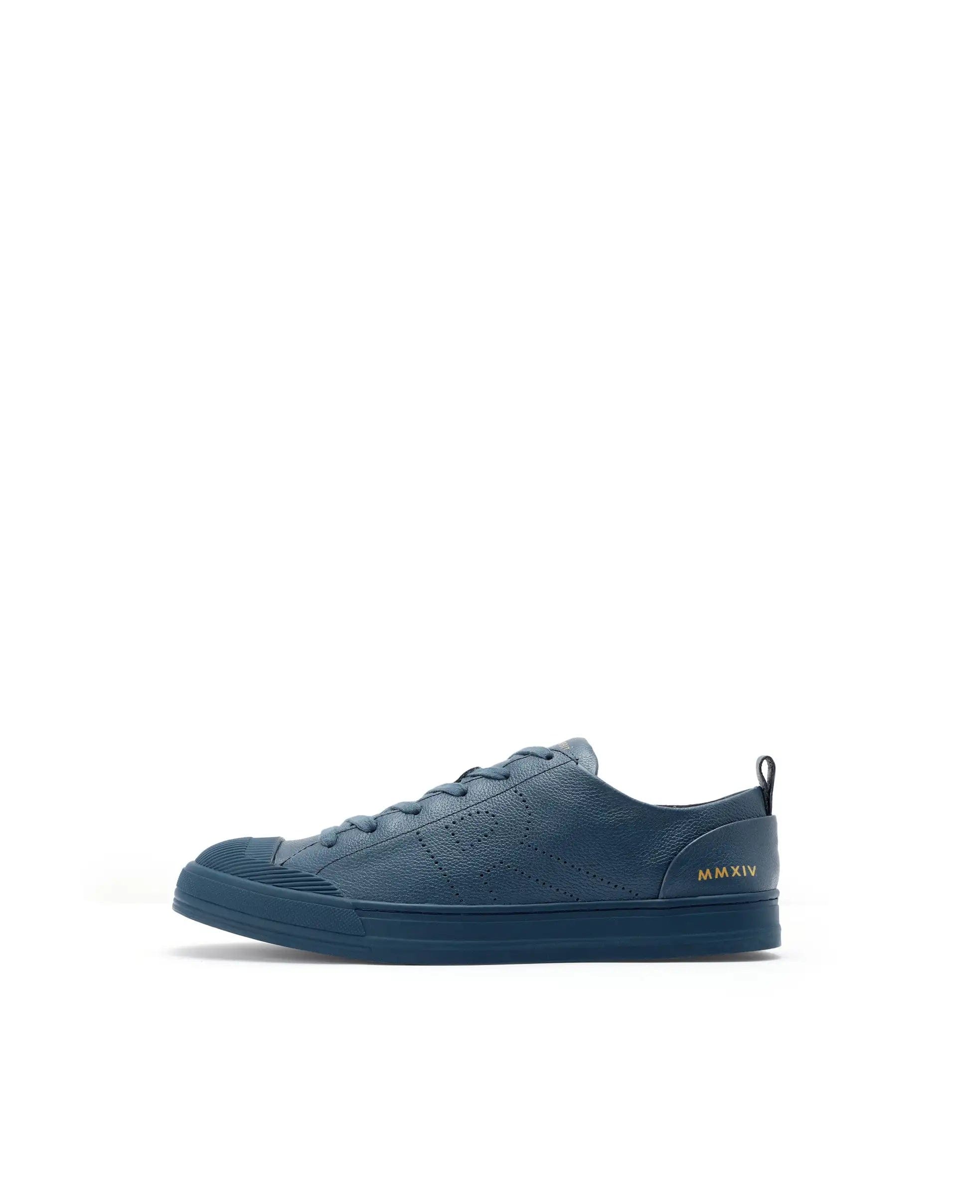 RAREZ Rare Rabbit Mens Sauron Pro Teal Premium Milled Leather Lace Up Low Top Round Toe Sneaker Shoes