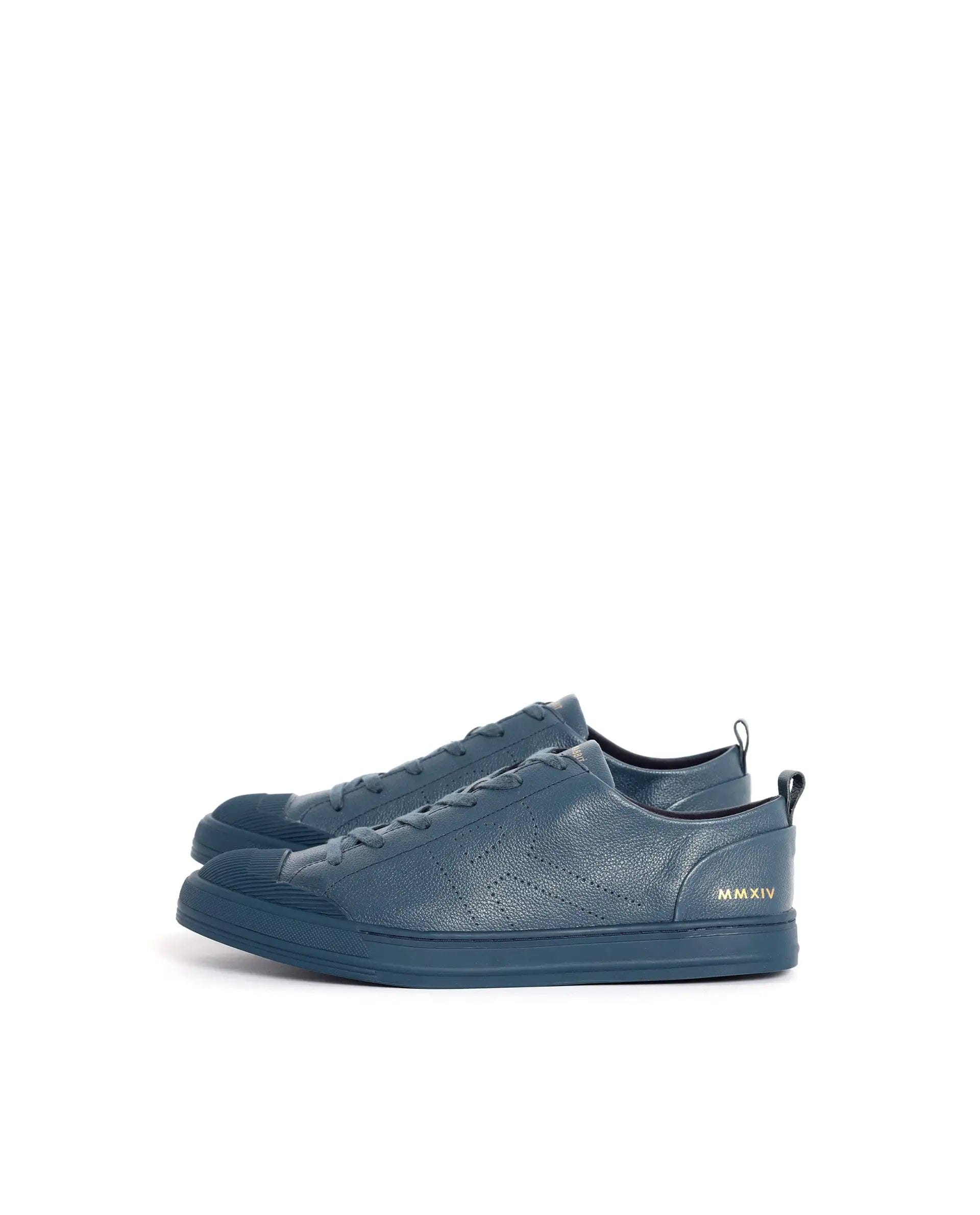 RAREZ Rare Rabbit Mens Sauron Pro Teal Premium Milled Leather Lace Up Low Top Round Toe Sneaker Shoes