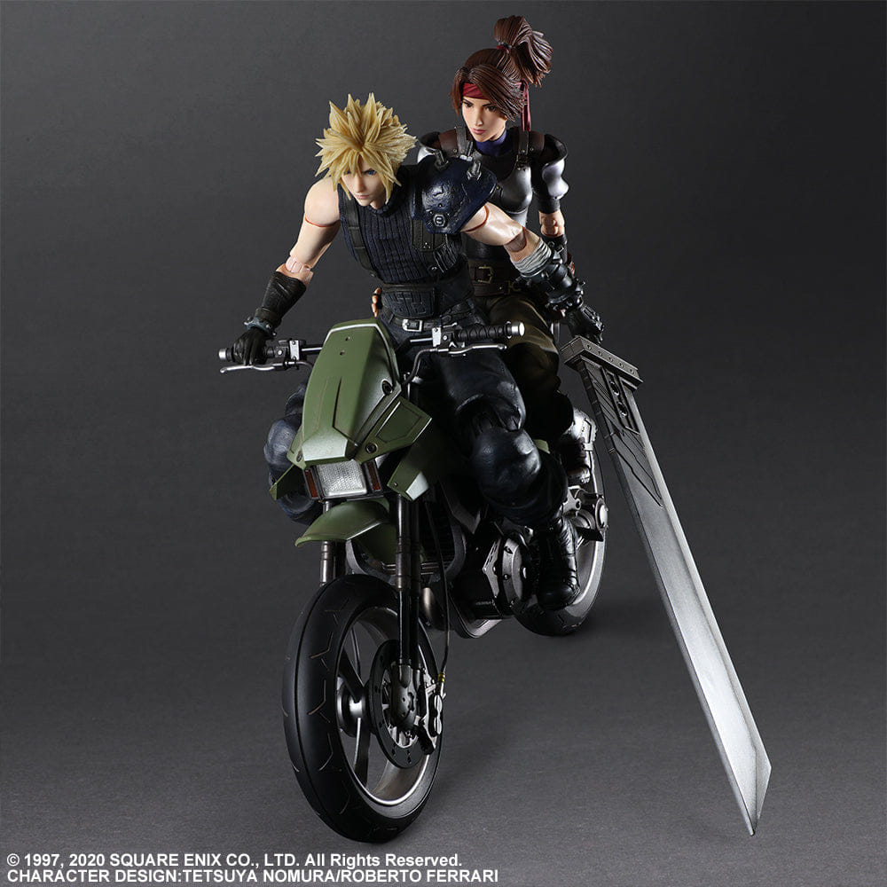 Square Enix Play Arts Kai Final Fantasy VII Remake Jessie, Cloud & Motorcycle Set Action Figure