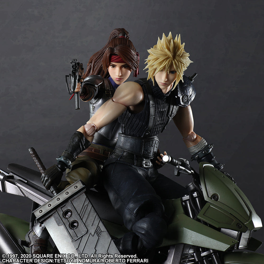Square Enix Play Arts Kai Final Fantasy VII Remake Jessie, Cloud & Motorcycle Set Action Figure
