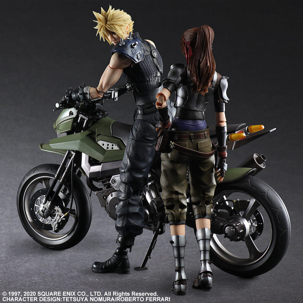 Square Enix Play Arts Kai Final Fantasy VII Remake Jessie, Cloud & Motorcycle Set Action Figure