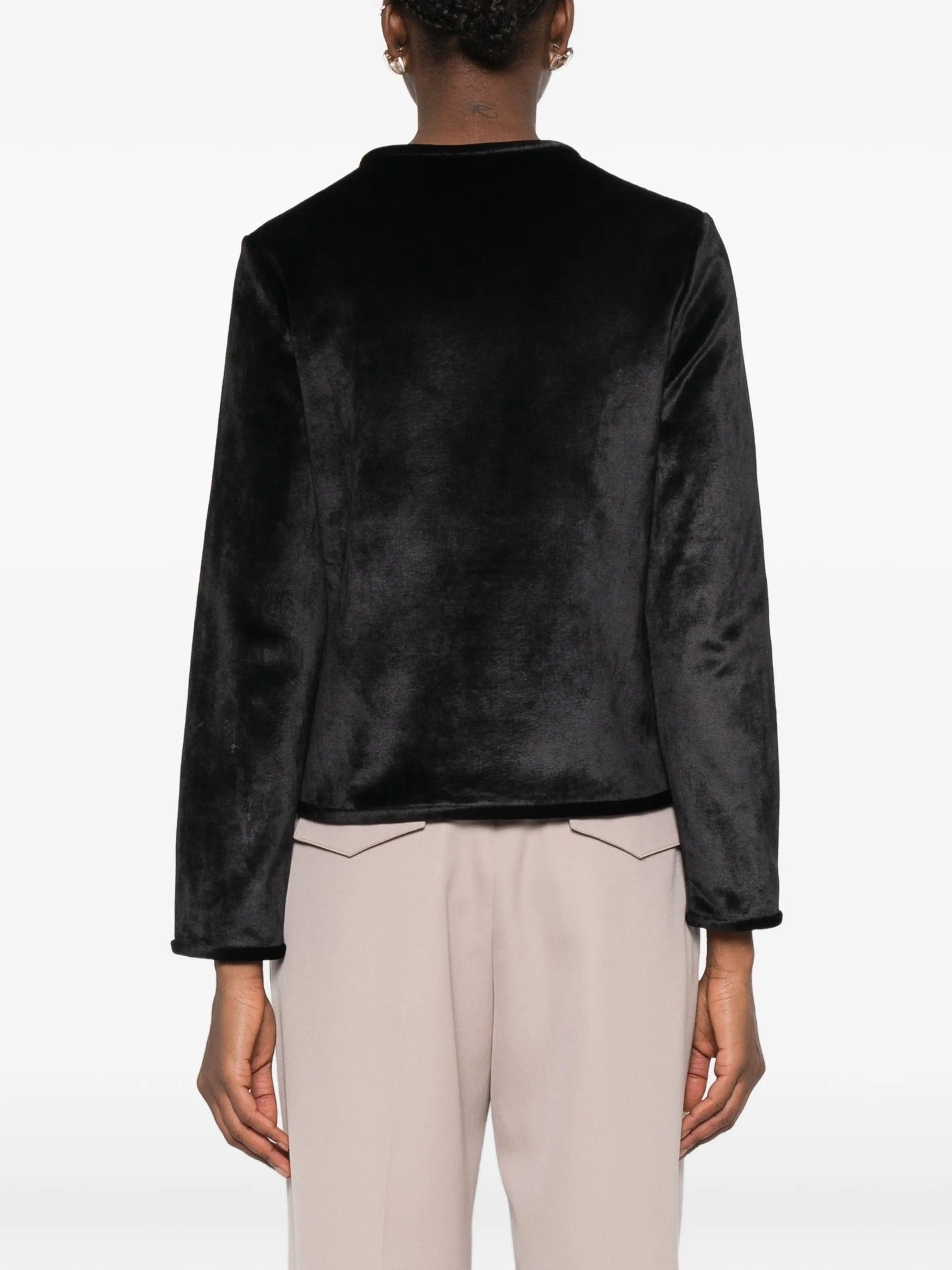 Jil Sander zip - up velvet jacket