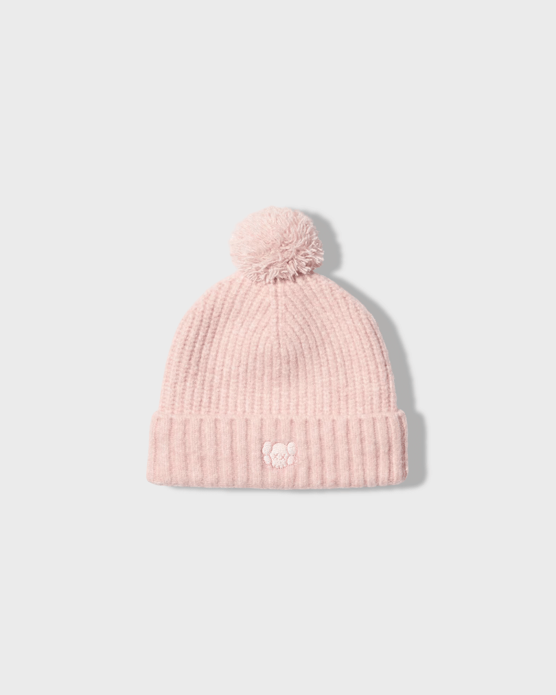 KAWS Uniqlo x KAWS Kids Heat Tech Yarn Knitted Cap Off Pink