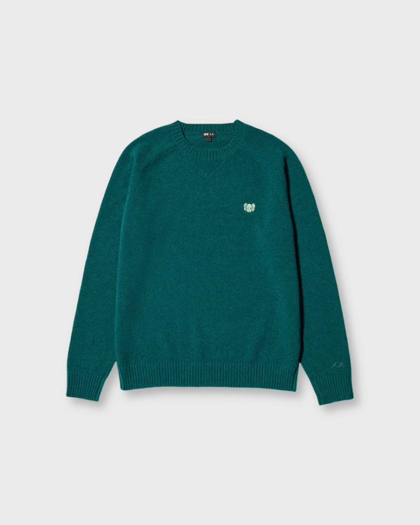 KAWS Uniqlo x KAWS Lambswool Crewneck Sweater Green