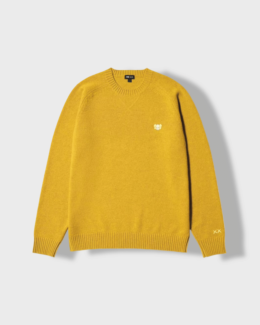 KAWS Uniqlo x KAWS Lambswool Crewneck Sweater Yellow