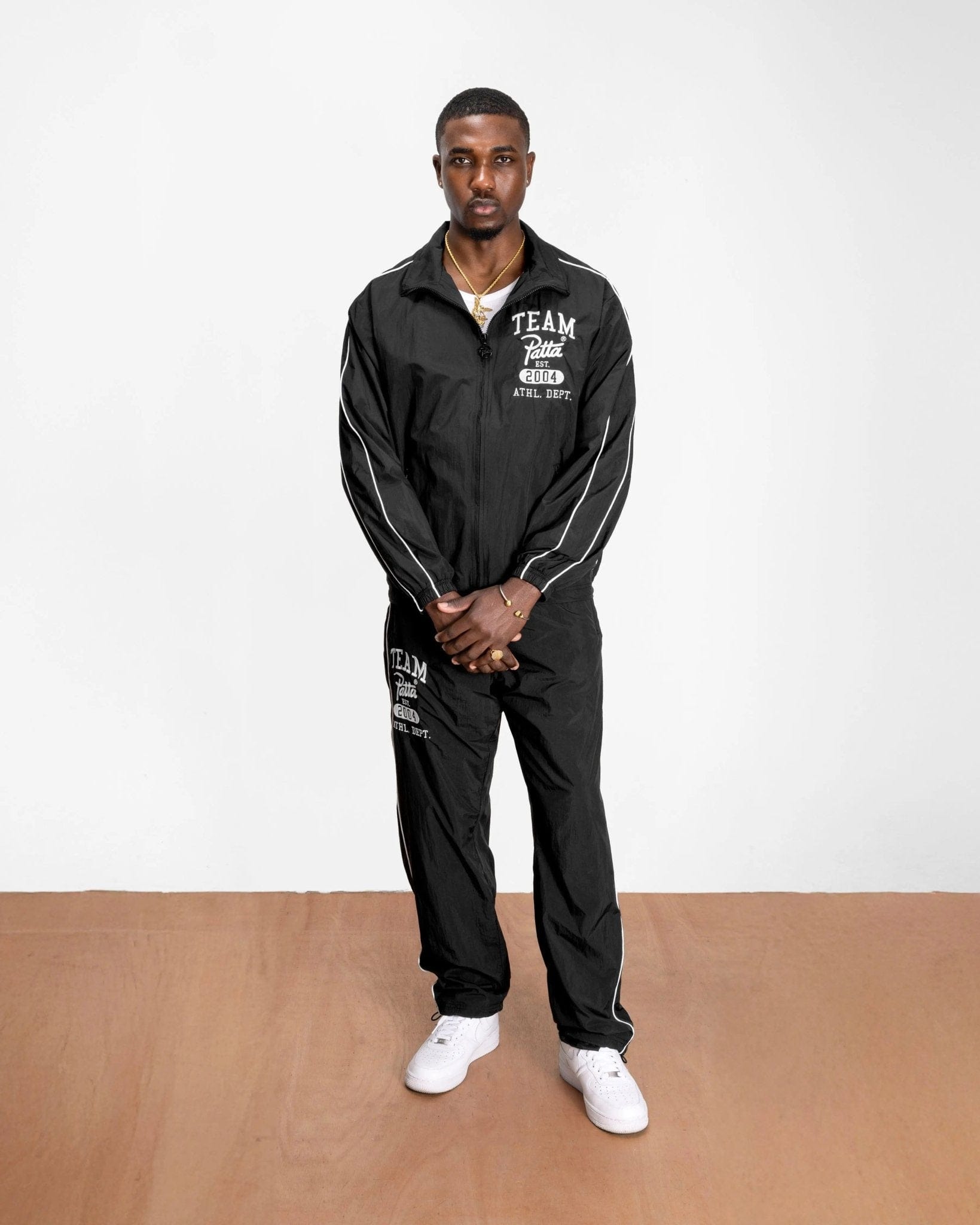 Patta Athletic Nylon Track Jacket (Black)